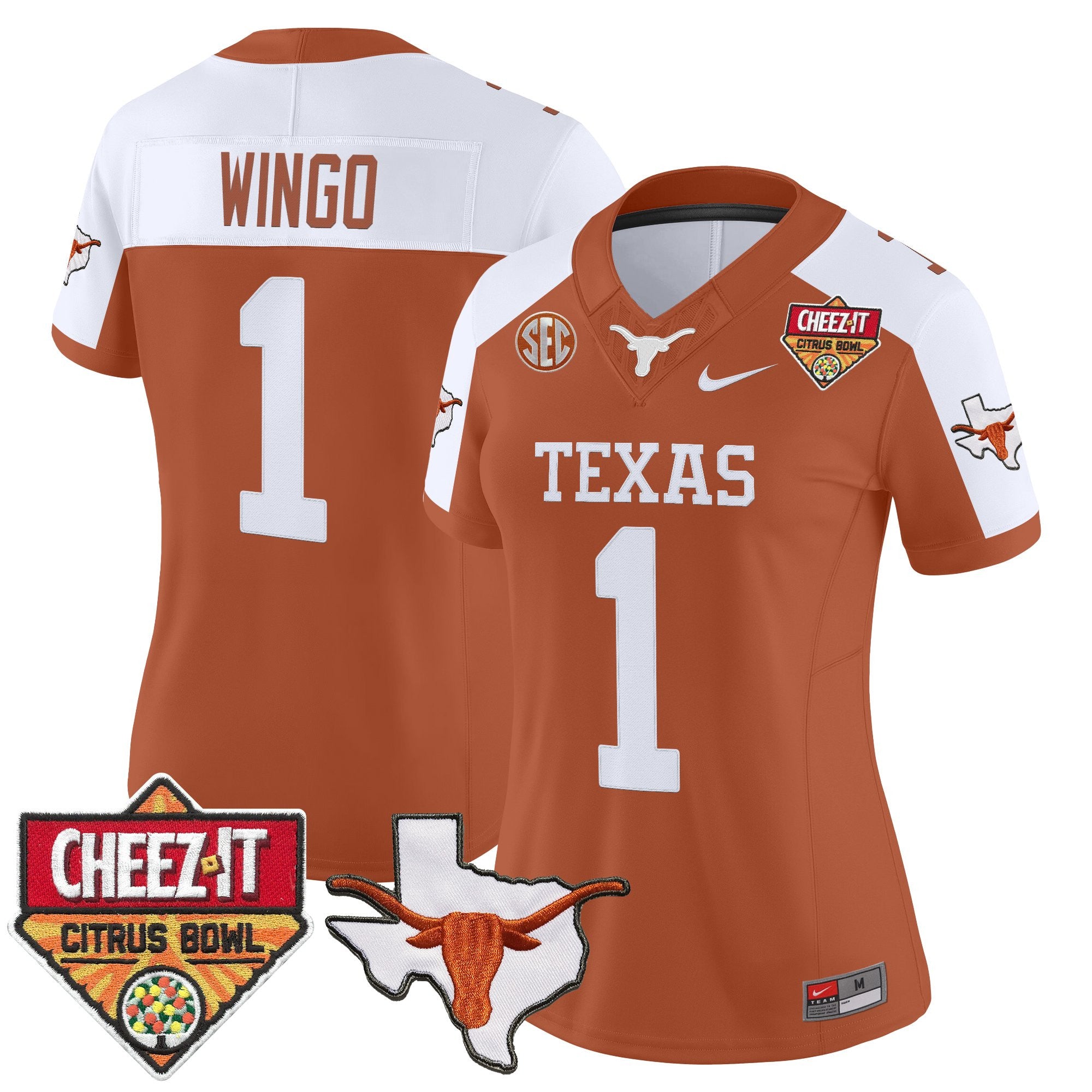 Women's Texas Longhorns 2025 Cheez-It Citrus Bowl Patch Vapor Limited Jersey - All Stitched