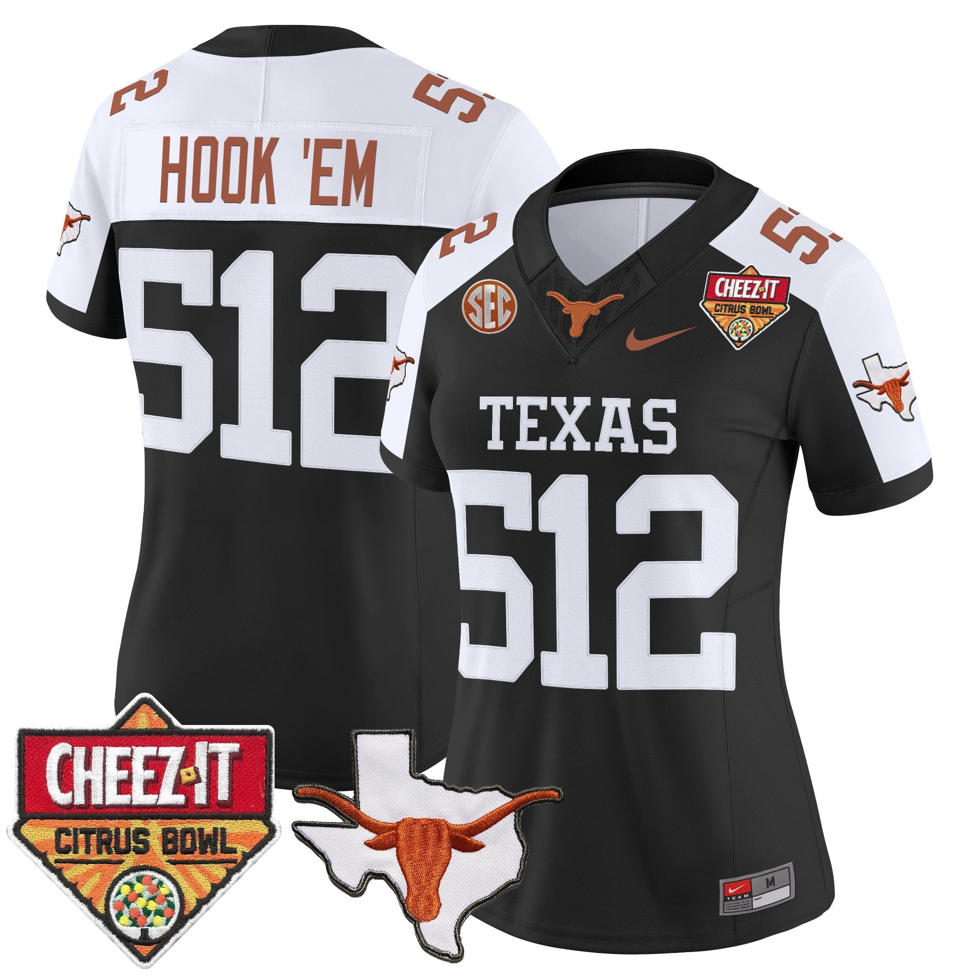 Women's Texas Longhorns 2025 Cheez-It Citrus Bowl Patch Vapor Limited Jersey - All Stitched