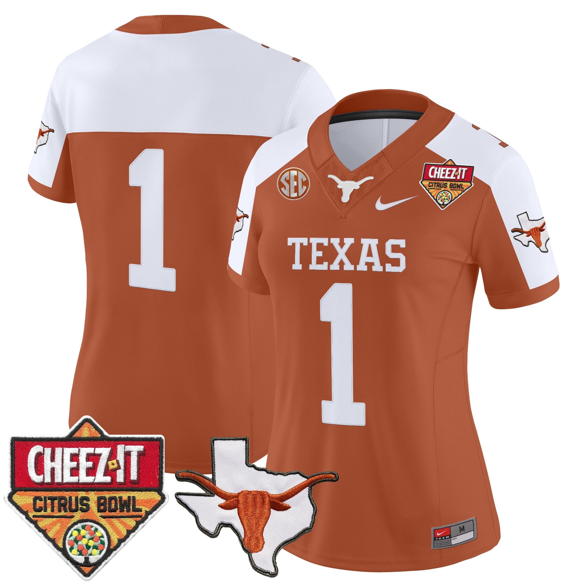 Women's Texas Longhorns 2025 Cheez-It Citrus Bowl Patch Vapor Limited Jersey - All Stitched