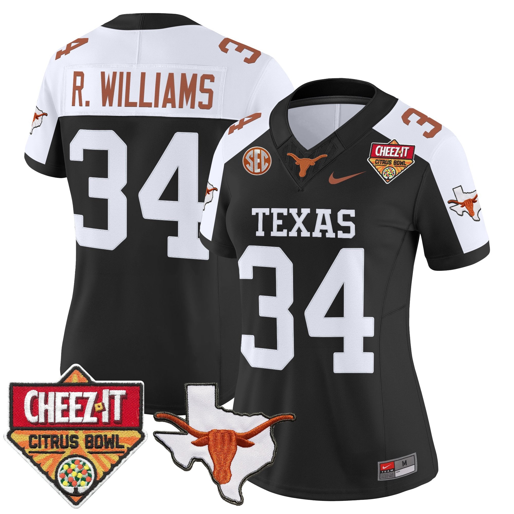 Women's Texas Longhorns 2025 Cheez-It Citrus Bowl Patch Vapor Limited Jersey - All Stitched