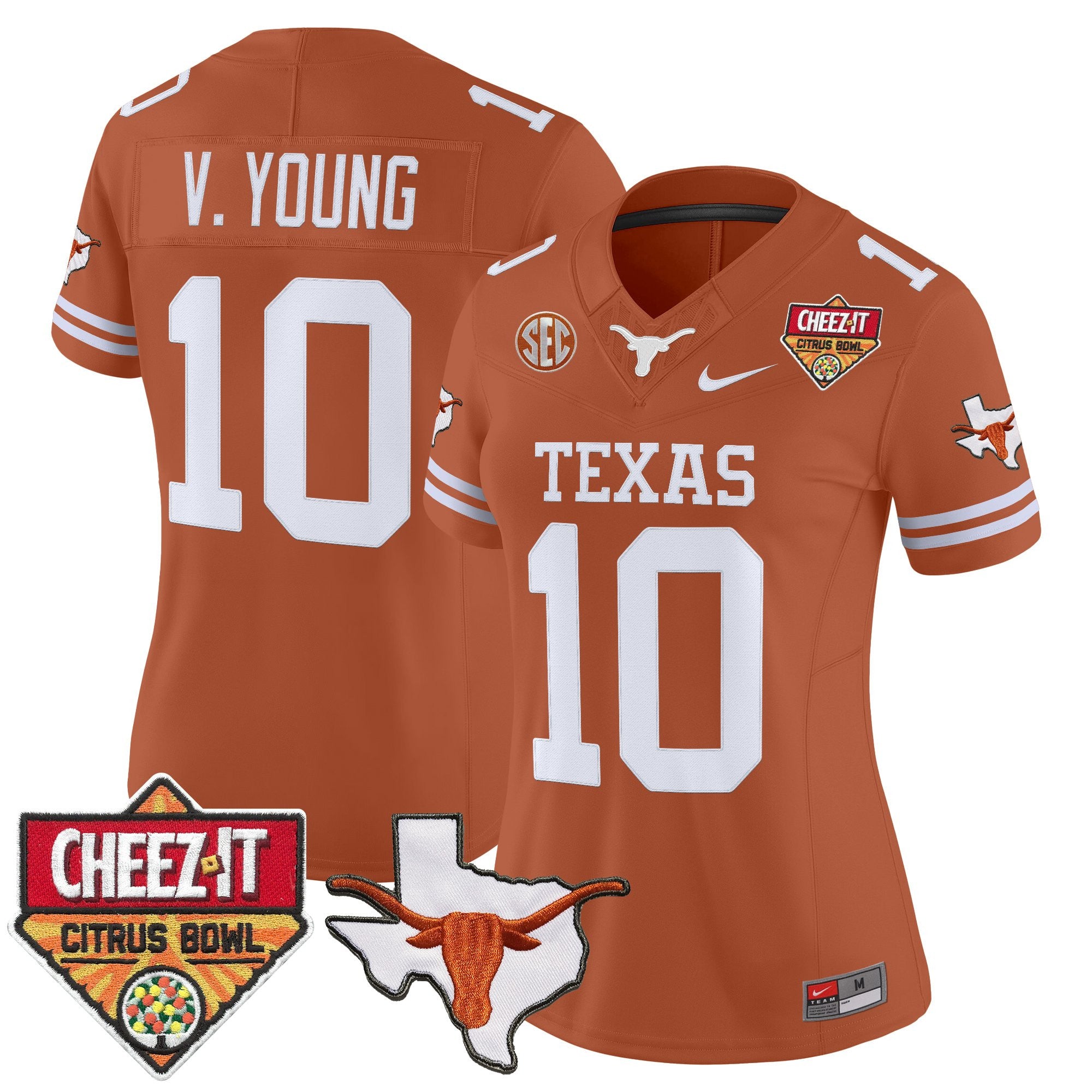 Women's Texas Longhorns 2025 Cheez-It Citrus Bowl Patch Vapor Limited Jersey - All Stitched