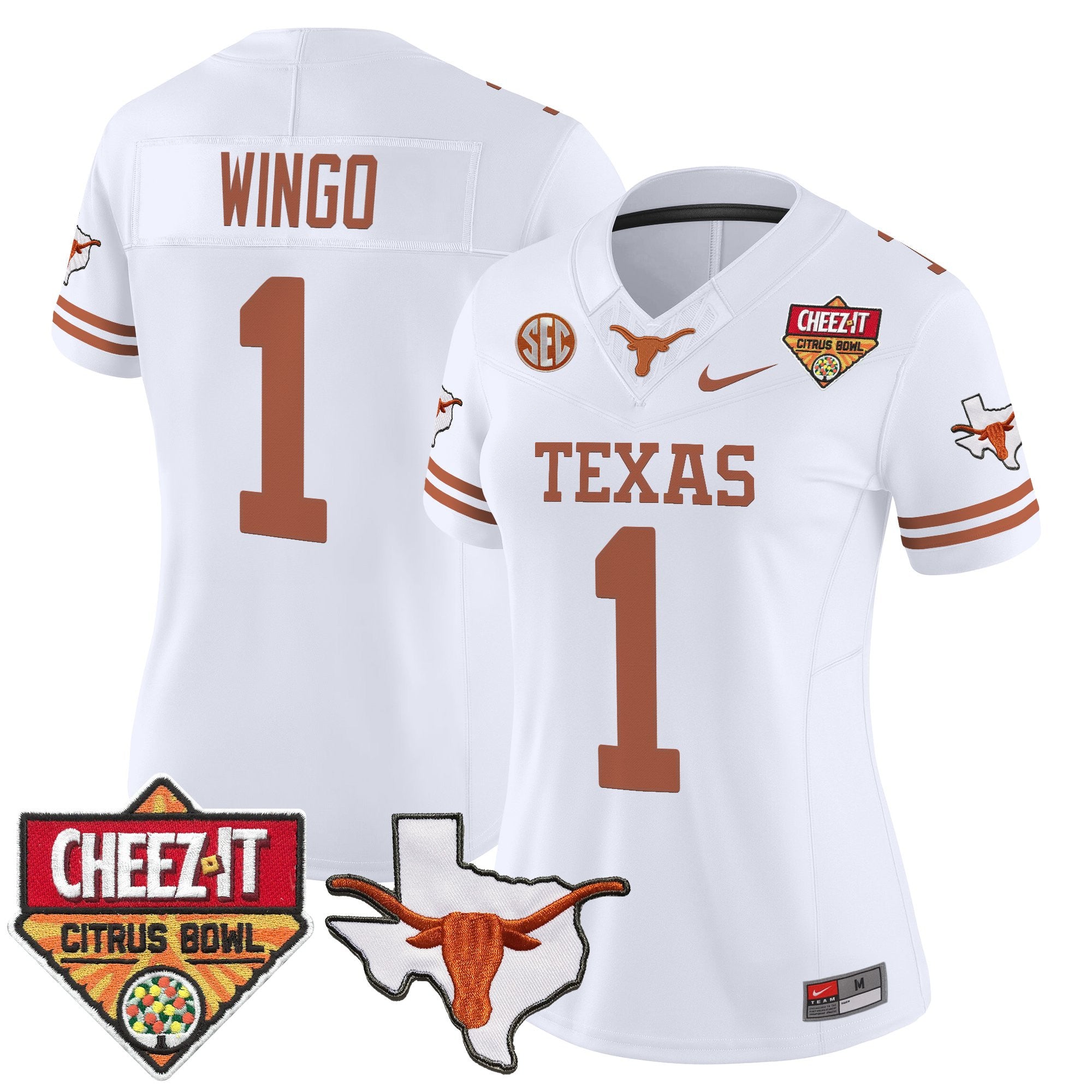 Women's Texas Longhorns 2025 Cheez-It Citrus Bowl Patch Vapor Limited Jersey - All Stitched