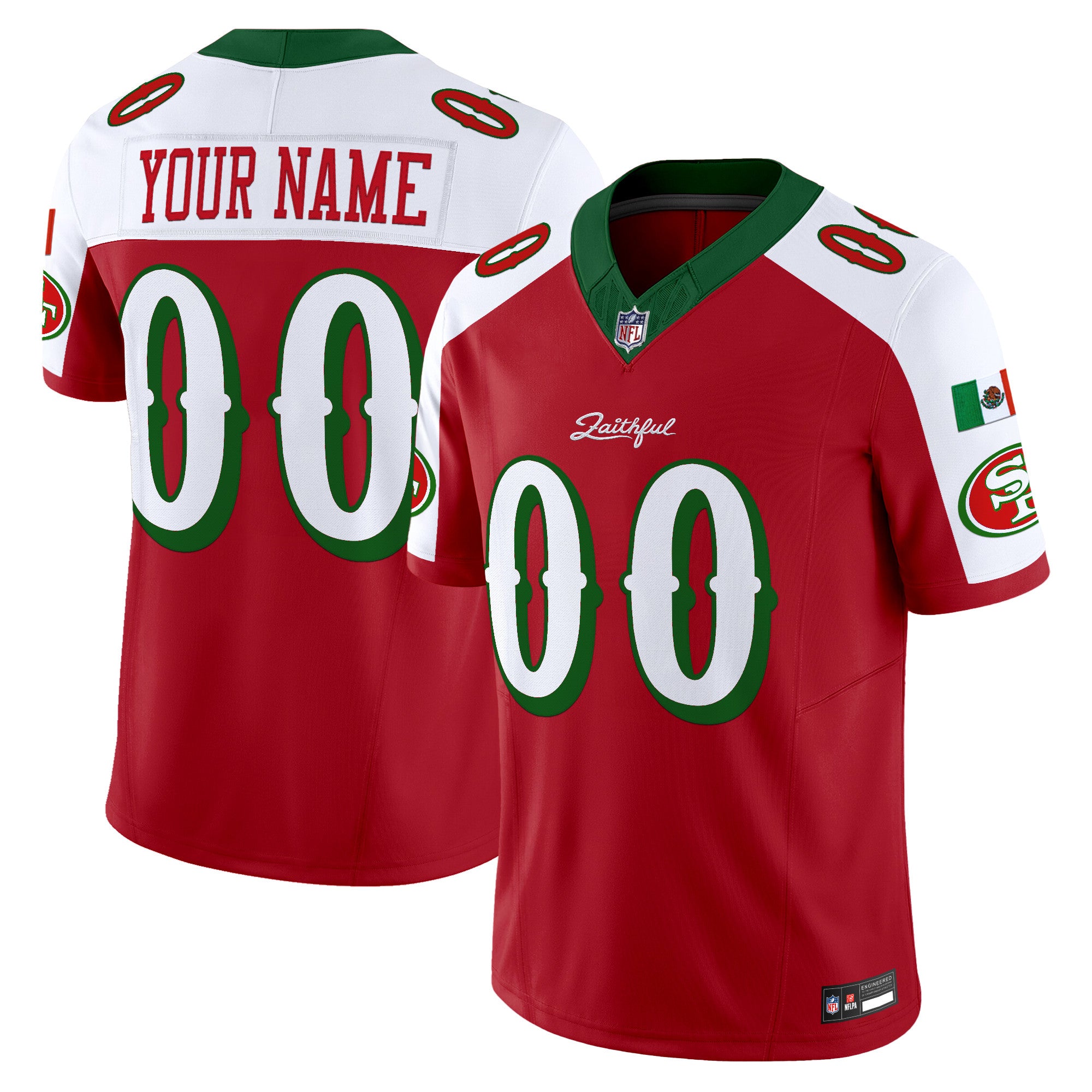 San Francisco 49ers Mexico “Rivalries” Vapor Limited Custom Jersey - All Stitched