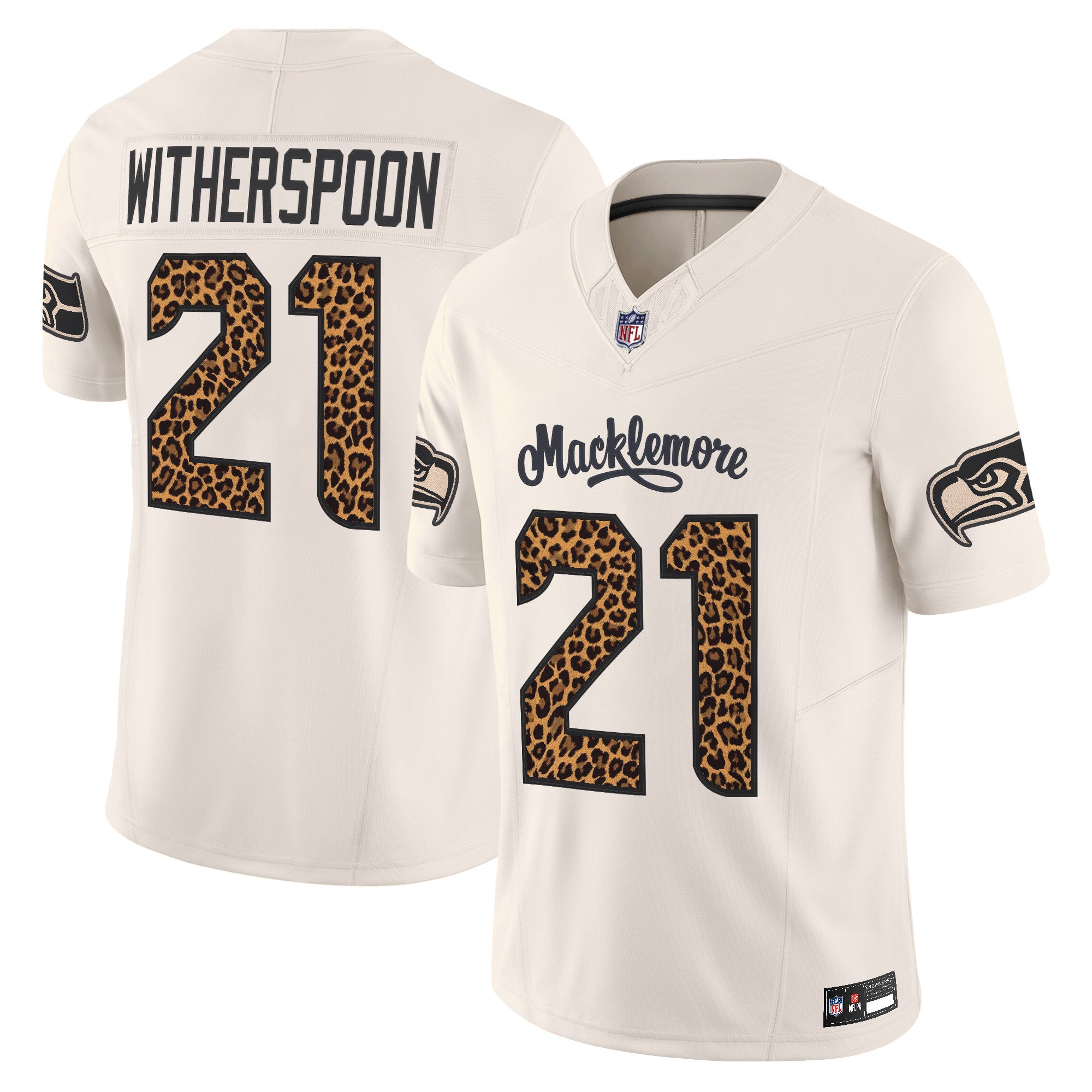 Men's Seattle Seahawks x Macklemore Vapor Limited Jersey - Leopard Print -Stitched