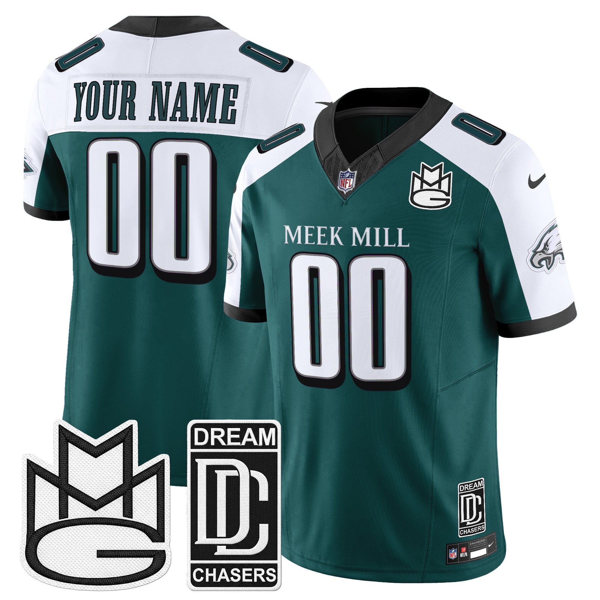 Philadelphia Eagles x Meek Mill Vapor Limited Custom Jersey - All Stitched