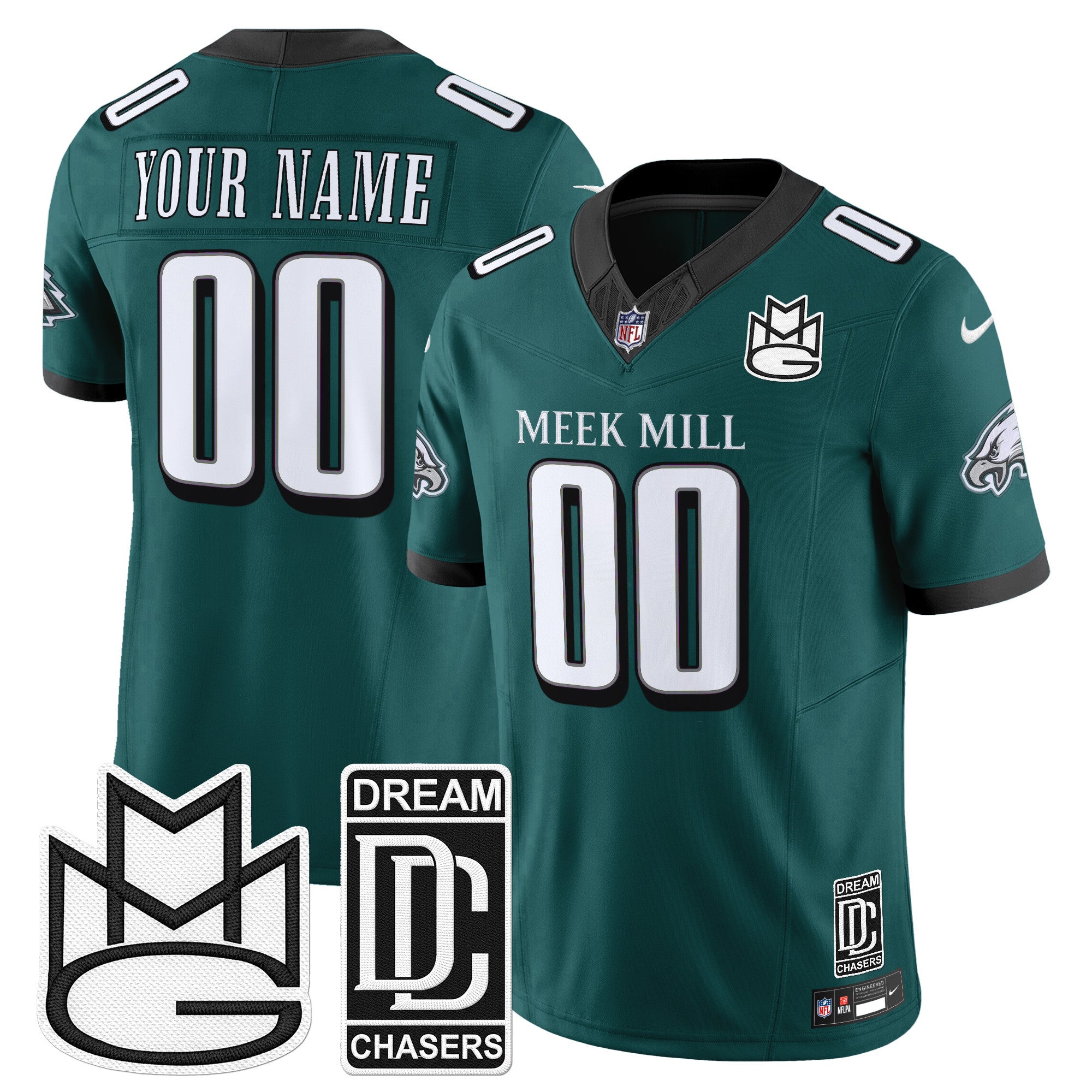 Philadelphia Eagles x Meek Mill Vapor Limited Custom Jersey - All Stitched