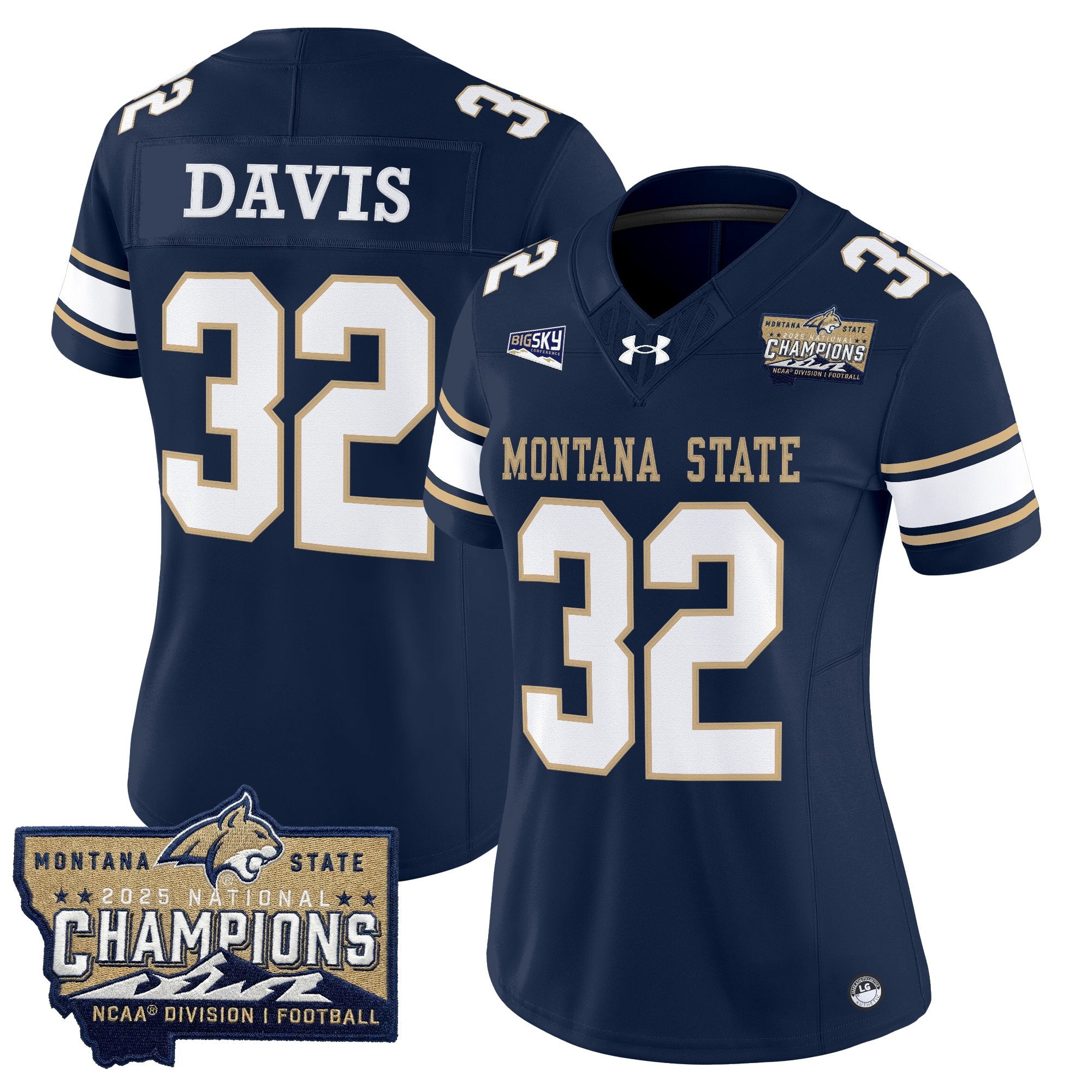 Women's Montana State Bobcats 2025 National Champions Vapor Limited Jersey - All Stitched