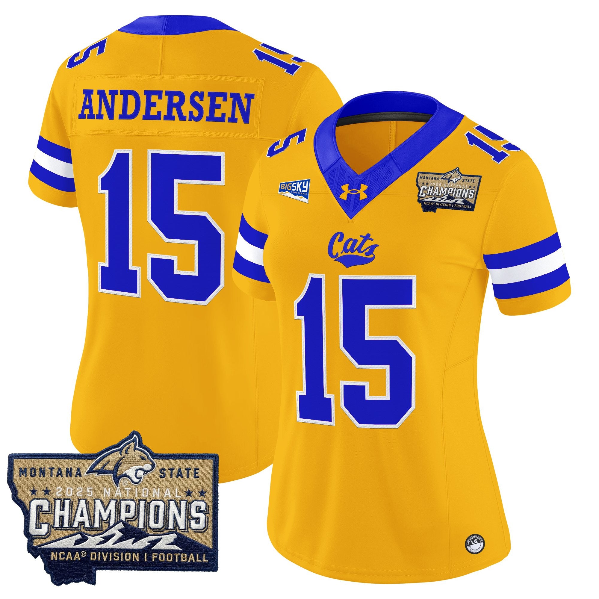 Women's Montana State Bobcats 2025 National Champions Vapor Limited Jersey - All Stitched