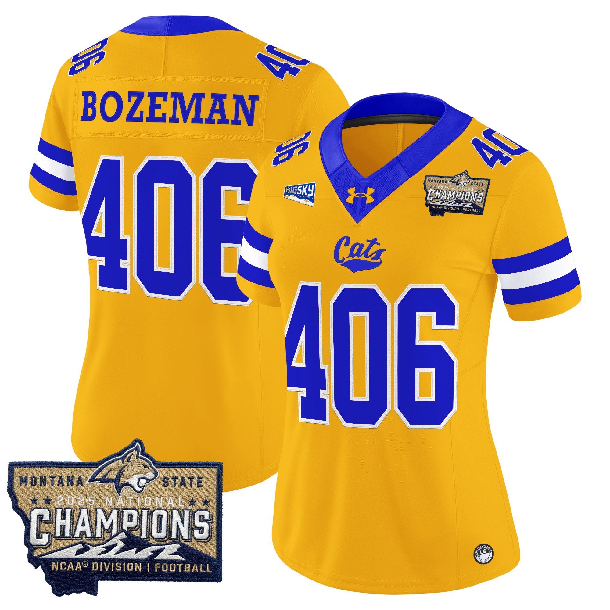 Women's Montana State Bobcats 2025 National Champions Vapor Limited Jersey - All Stitched