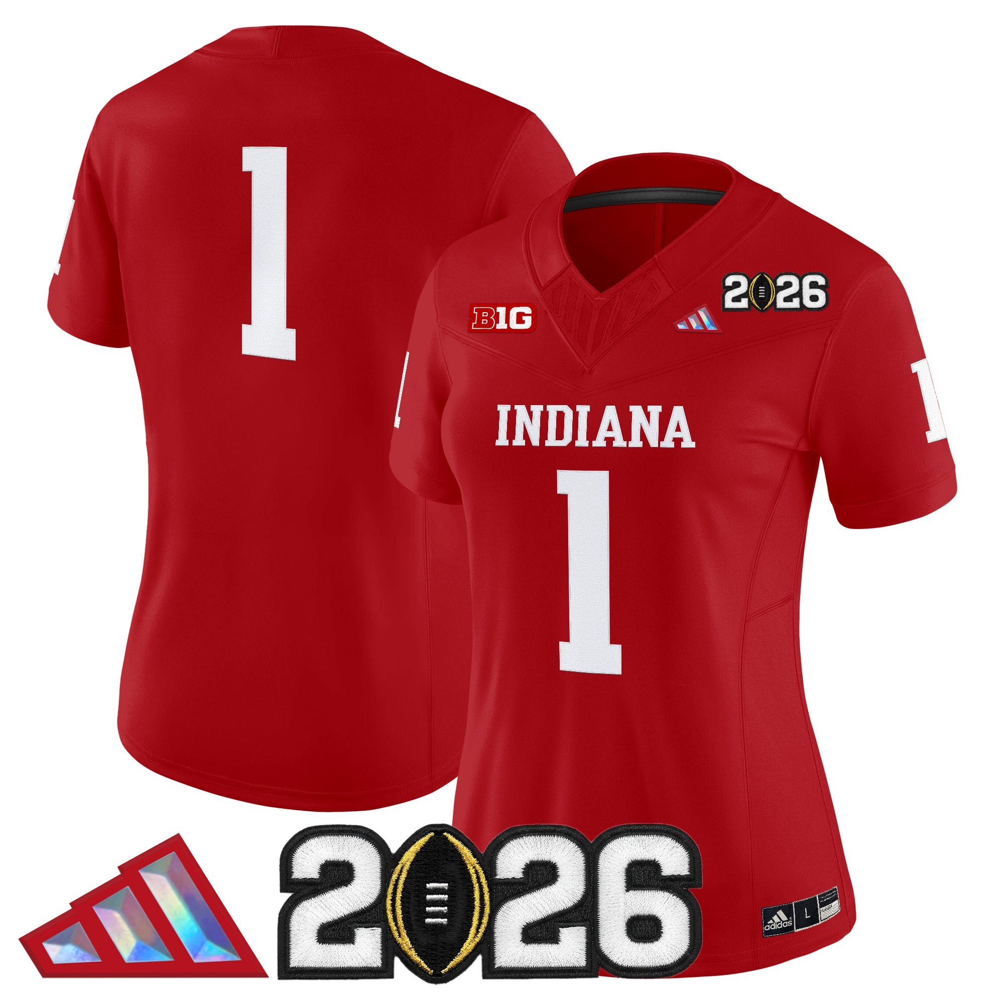 Women's Indiana Hoosiers 2026 CFP Final Patch Vapor Limited Jersey V3 - All Stitched