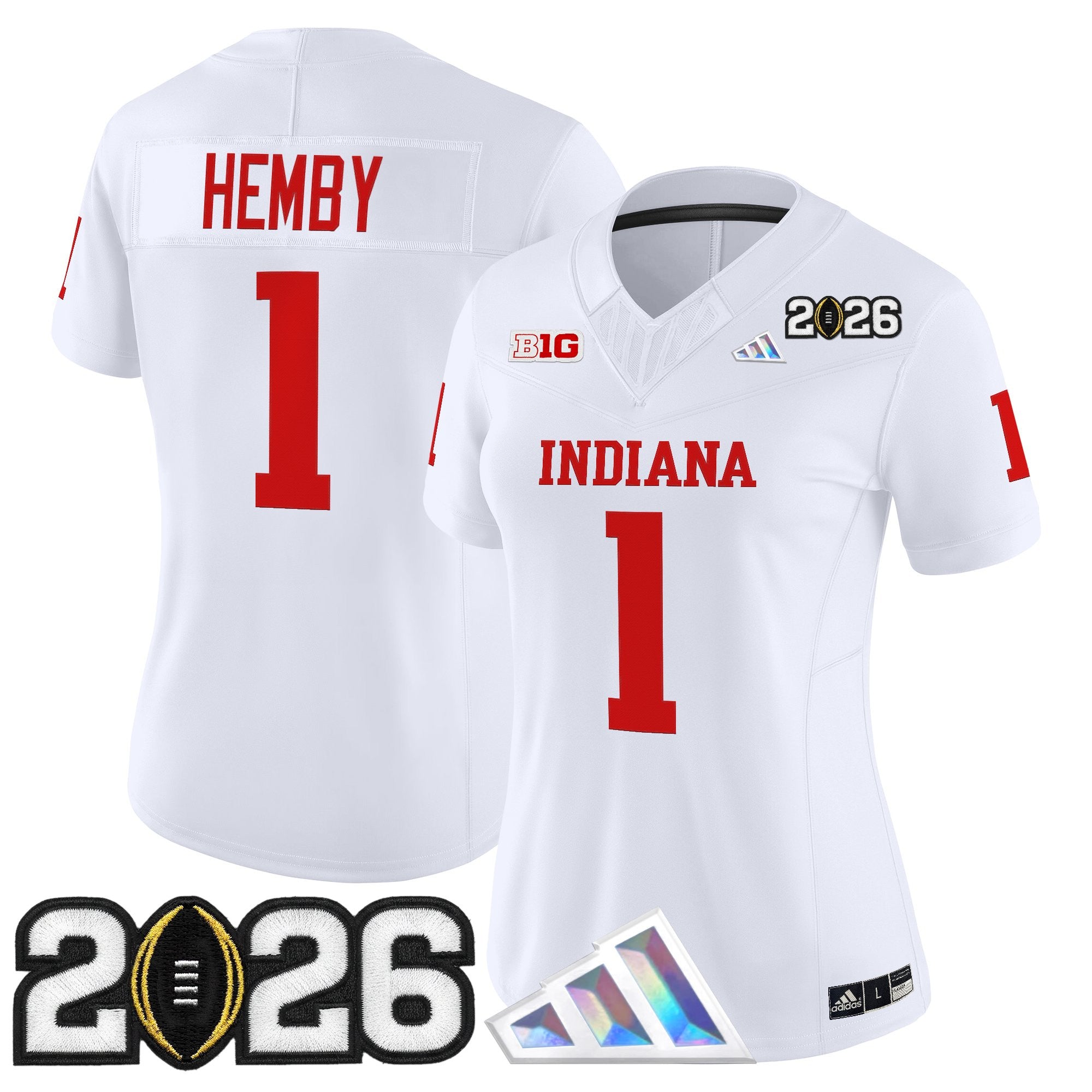 Women's Indiana Hoosiers 2026 CFP Final Patch Vapor Limited Jersey V3 - All Stitched