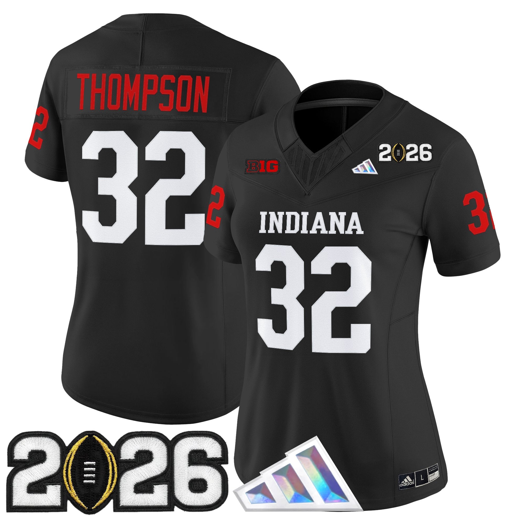 Women's Indiana Hoosiers 2026 CFP Final Patch Vapor Limited Jersey V3 - All Stitched