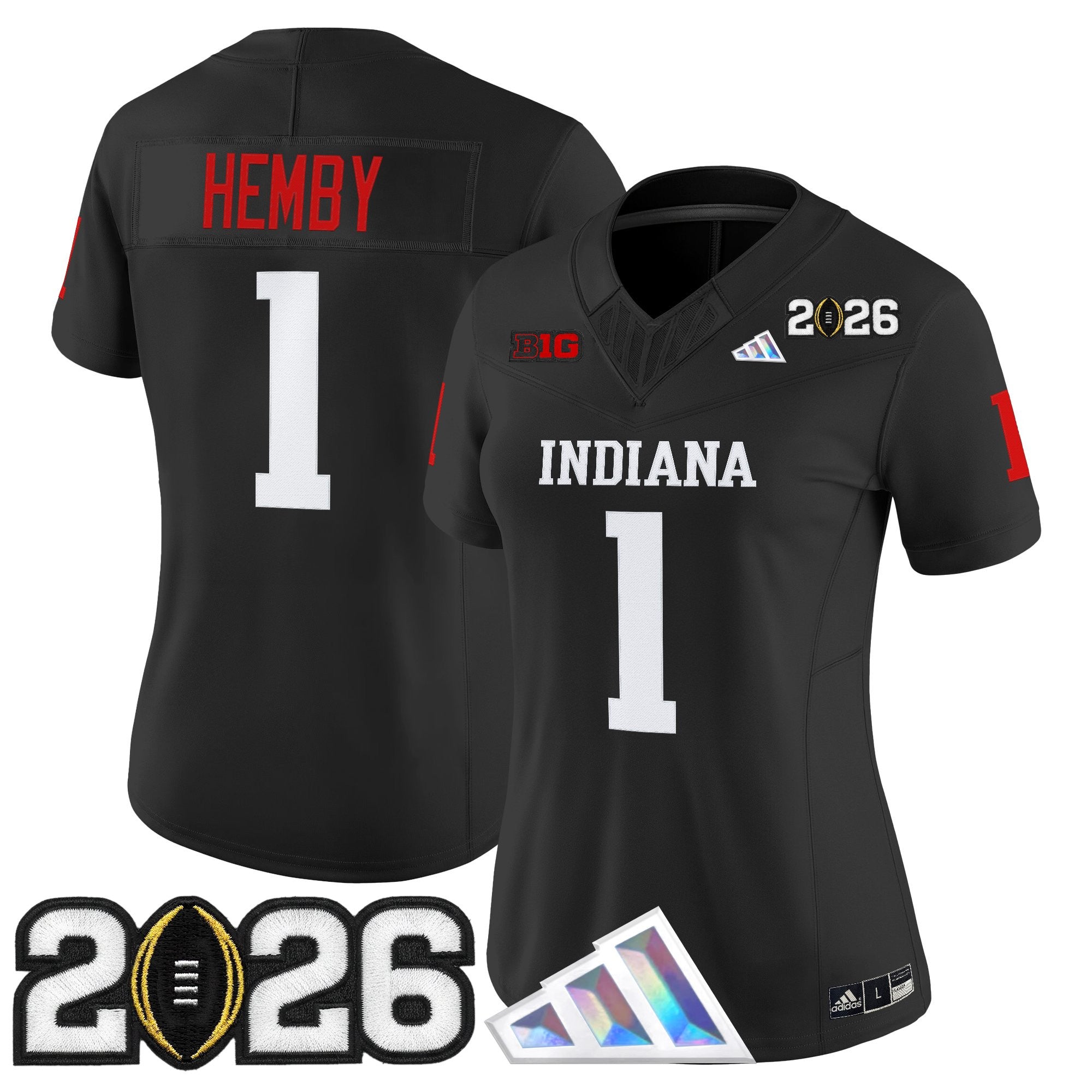 Women's Indiana Hoosiers 2026 CFP Final Patch Vapor Limited Jersey V3 - All Stitched