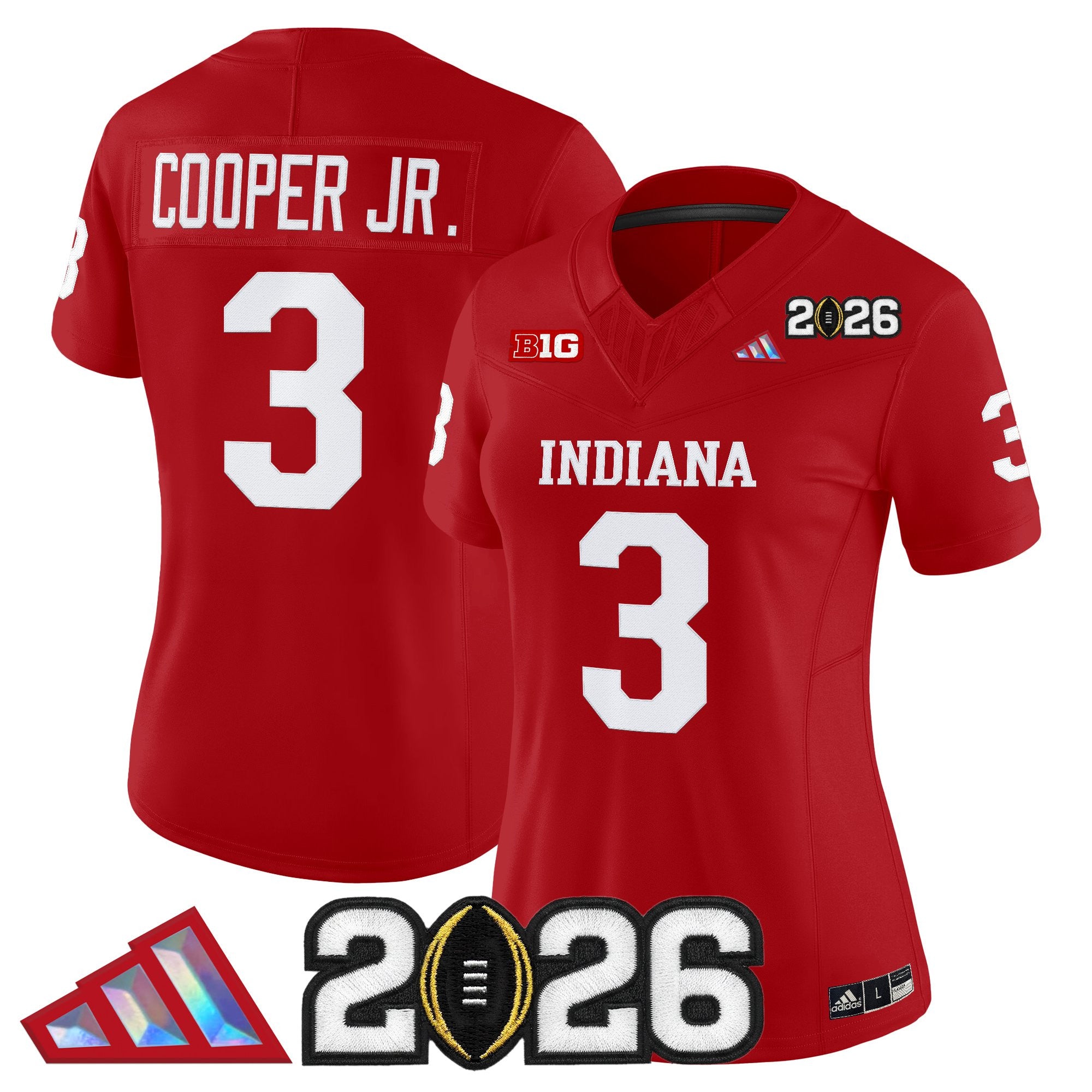 Women's Indiana Hoosiers 2026 CFP Final Patch Vapor Limited Jersey V3 - All Stitched