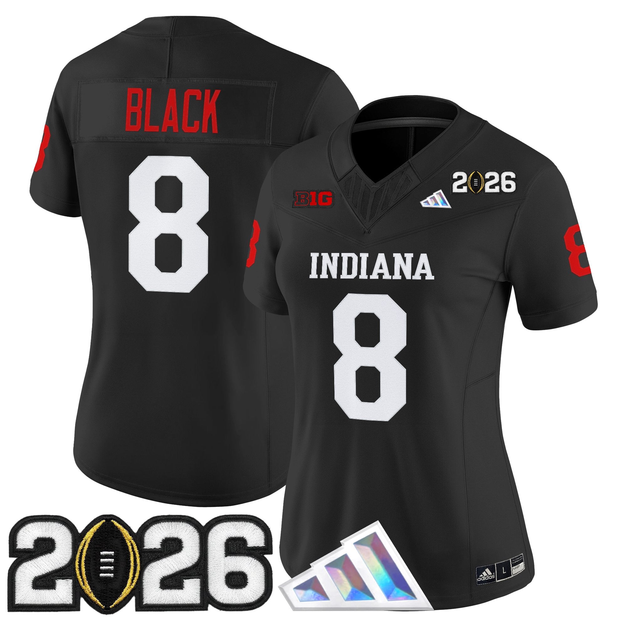 Women's Indiana Hoosiers 2026 CFP Final Patch Vapor Limited Jersey V3 - All Stitched
