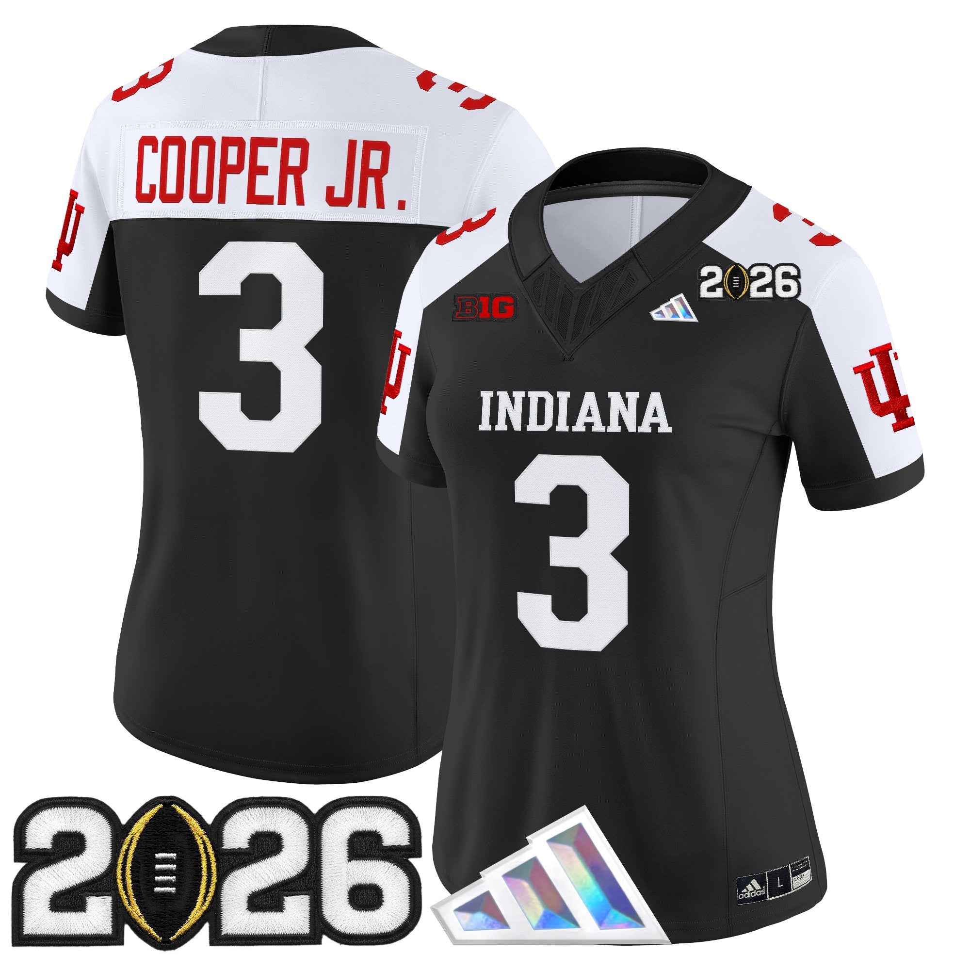 Women's Indiana Hoosiers 2026 CFP Final Patch Vapor Limited Jersey V3 - All Stitched
