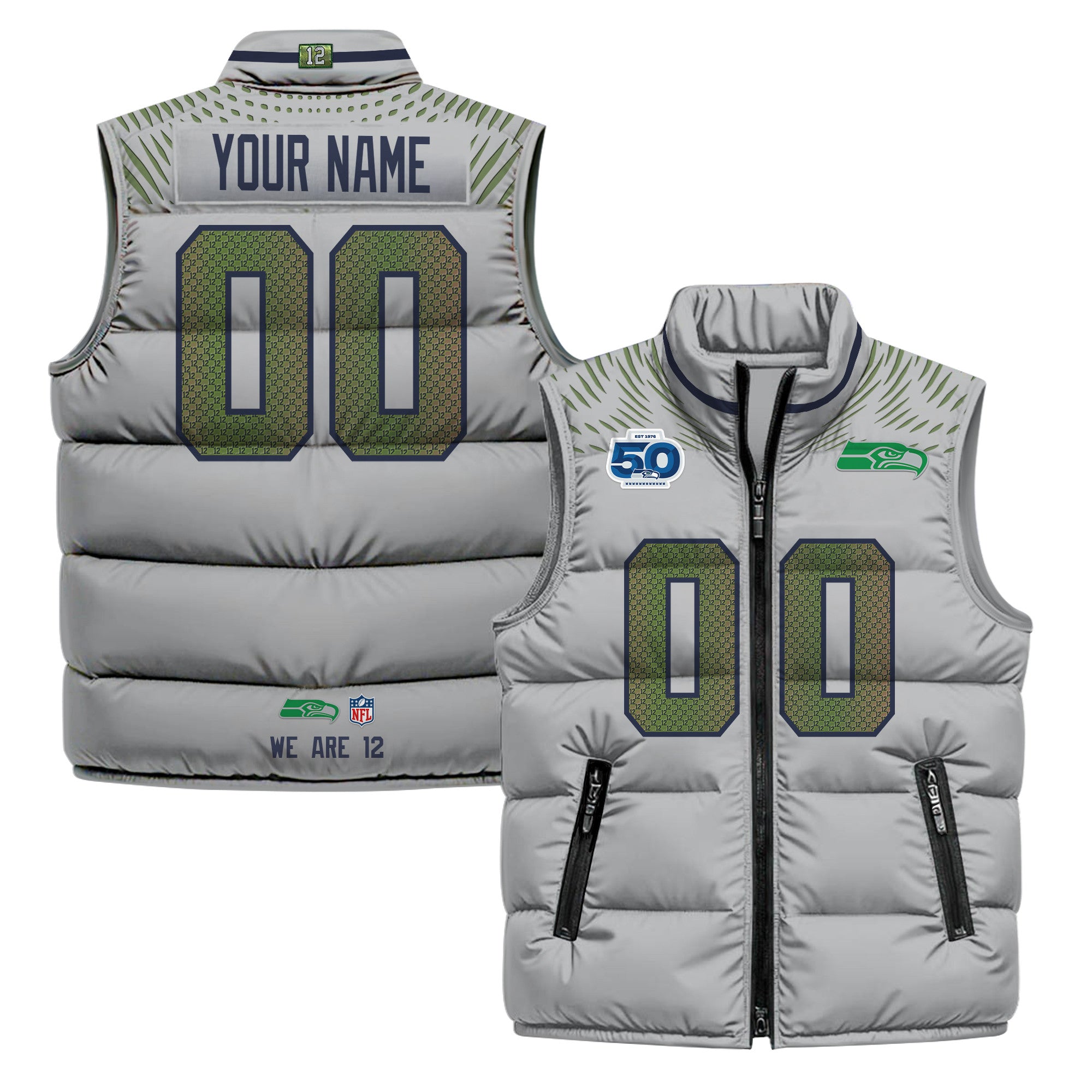 Seattle Seahawks 2026 Custom Puffer Vest