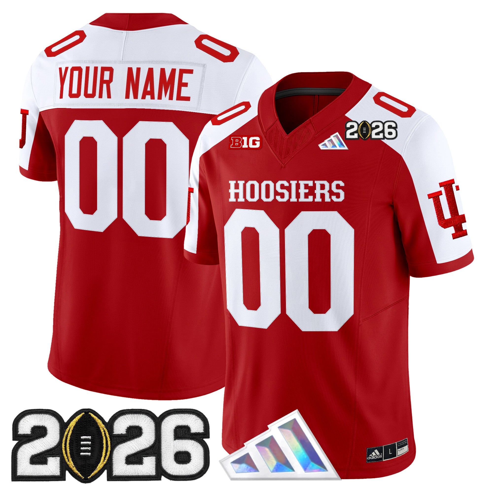 Indiana Hoosiers 2026 CFP Final Patch Vapor Limited Custom Jersey V4 - All Stitched
