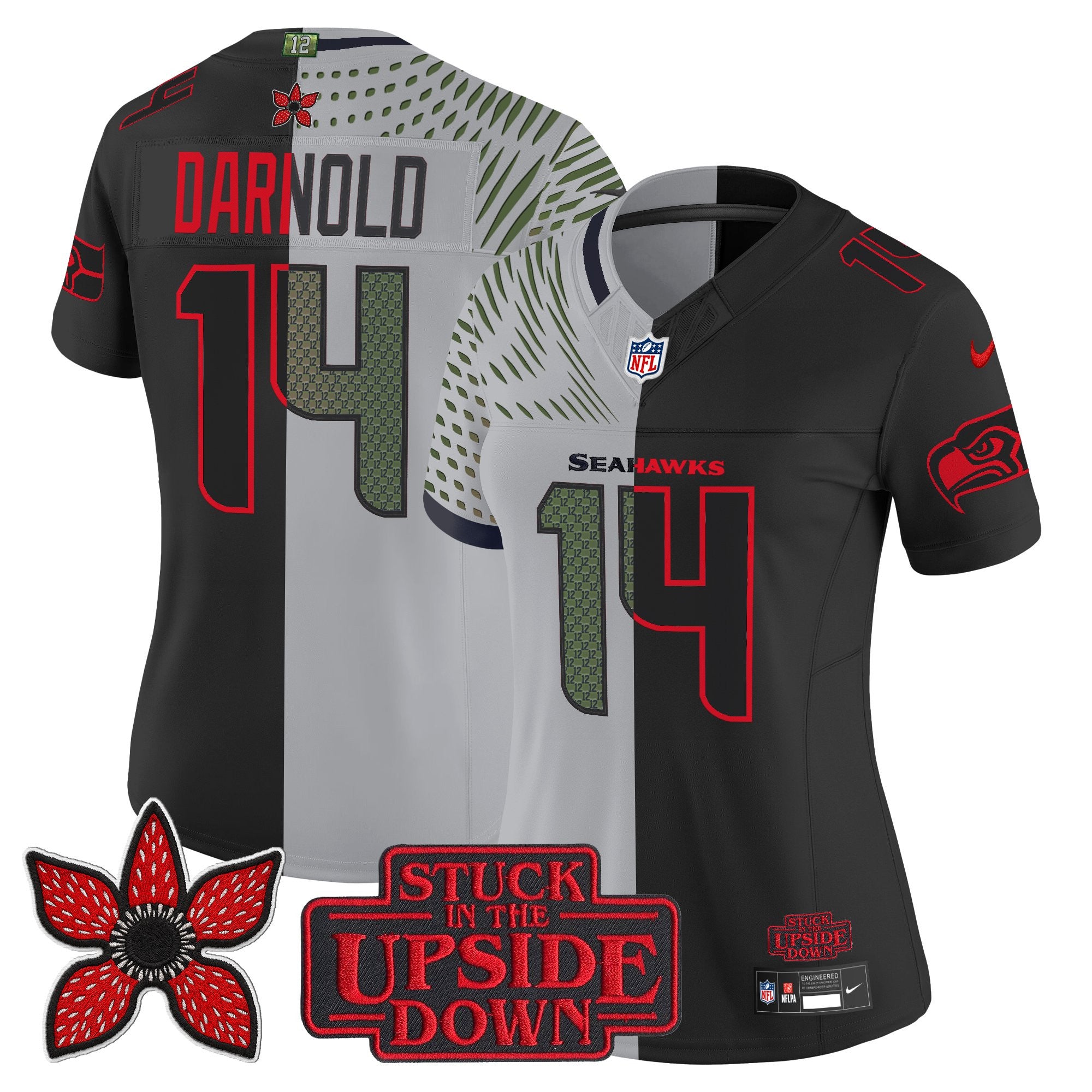 Women's Seattle Seahawks 'Upside Down Edition' Vapor Limited Jersey - All Stitched