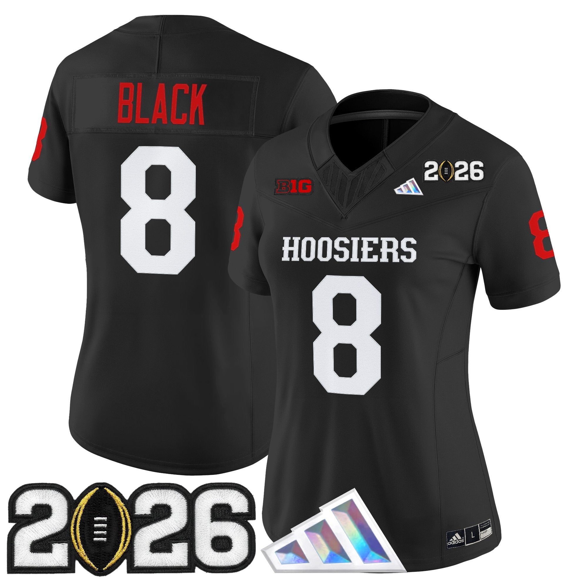 Women's Indiana Hoosiers 2026 CFP Final Patch Vapor Limited Jersey V4 - All Stitched