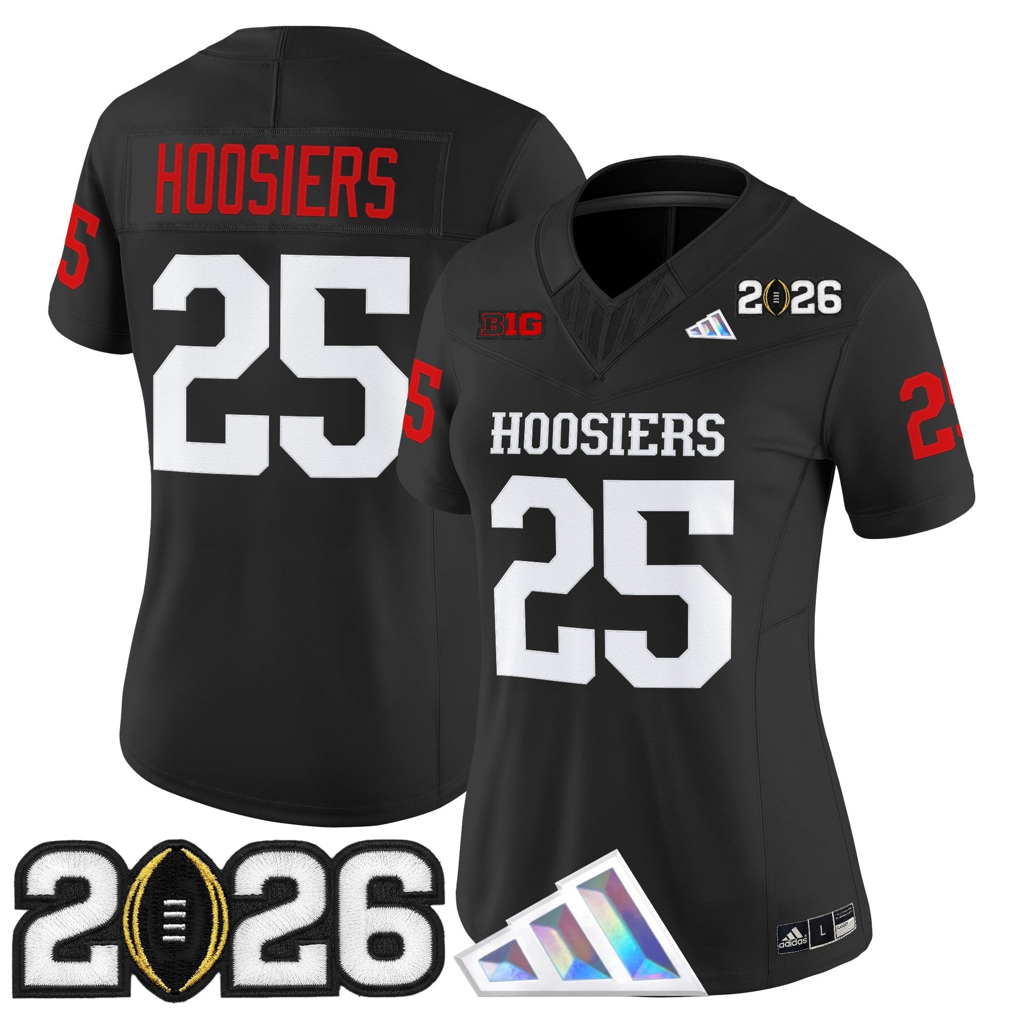 Women's Indiana Hoosiers 2026 CFP Final Patch Vapor Limited Jersey V4 - All Stitched
