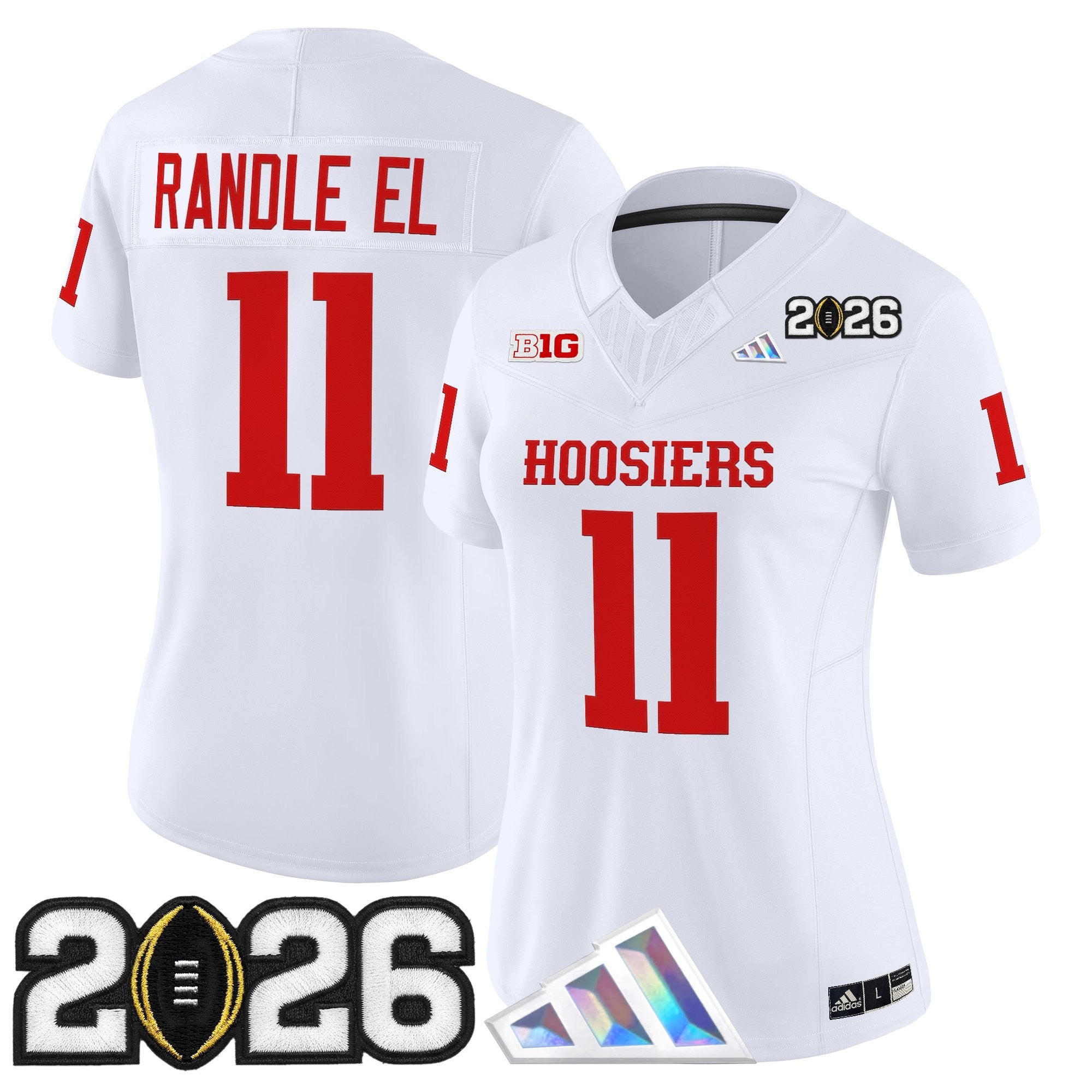 Women's Indiana Hoosiers 2026 CFP Final Patch Vapor Limited Jersey V4 - All Stitched