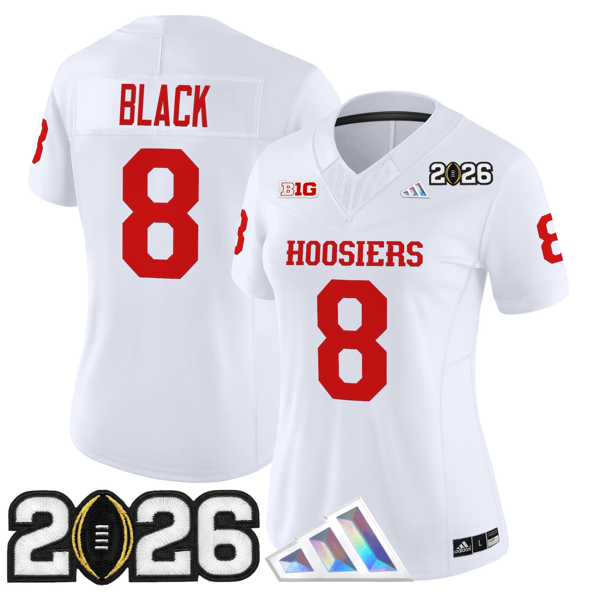 Women's Indiana Hoosiers 2026 CFP Final Patch Vapor Limited Jersey V4 - All Stitched
