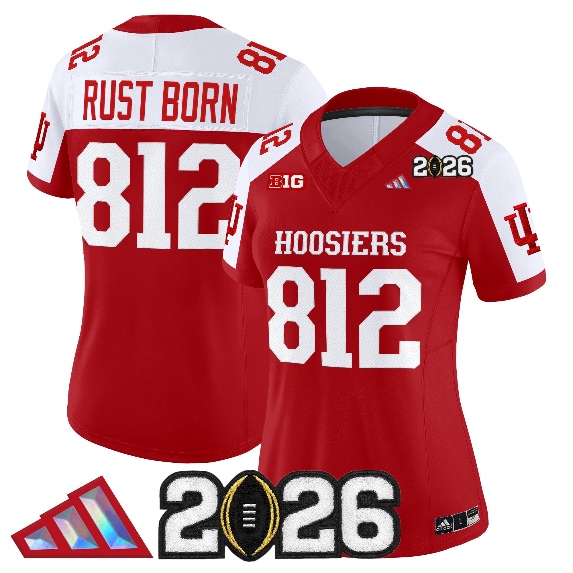 Women's Indiana Hoosiers 2026 CFP Final Patch Vapor Limited Jersey V4 - All Stitched