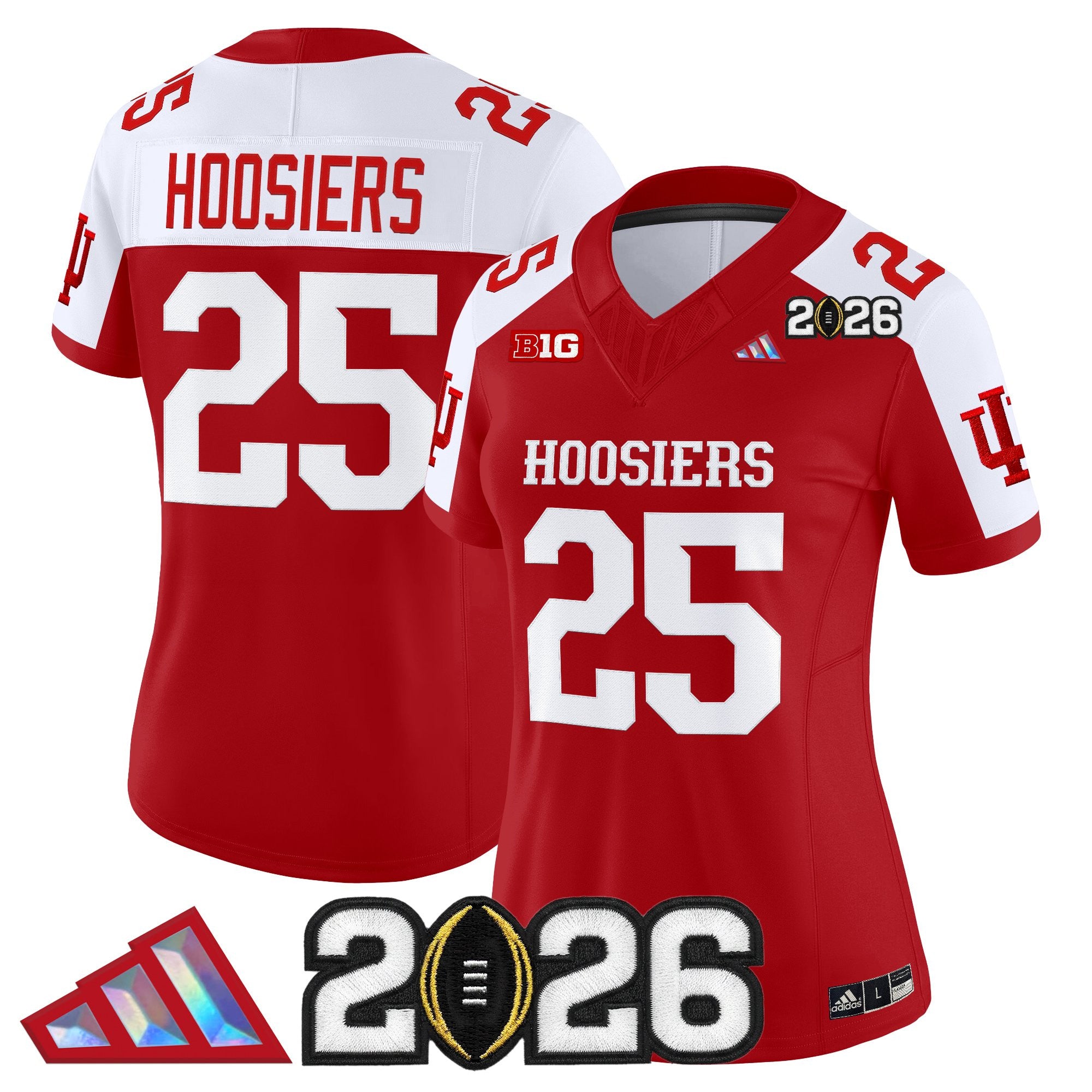 Women's Indiana Hoosiers 2026 CFP Final Patch Vapor Limited Jersey V4 - All Stitched