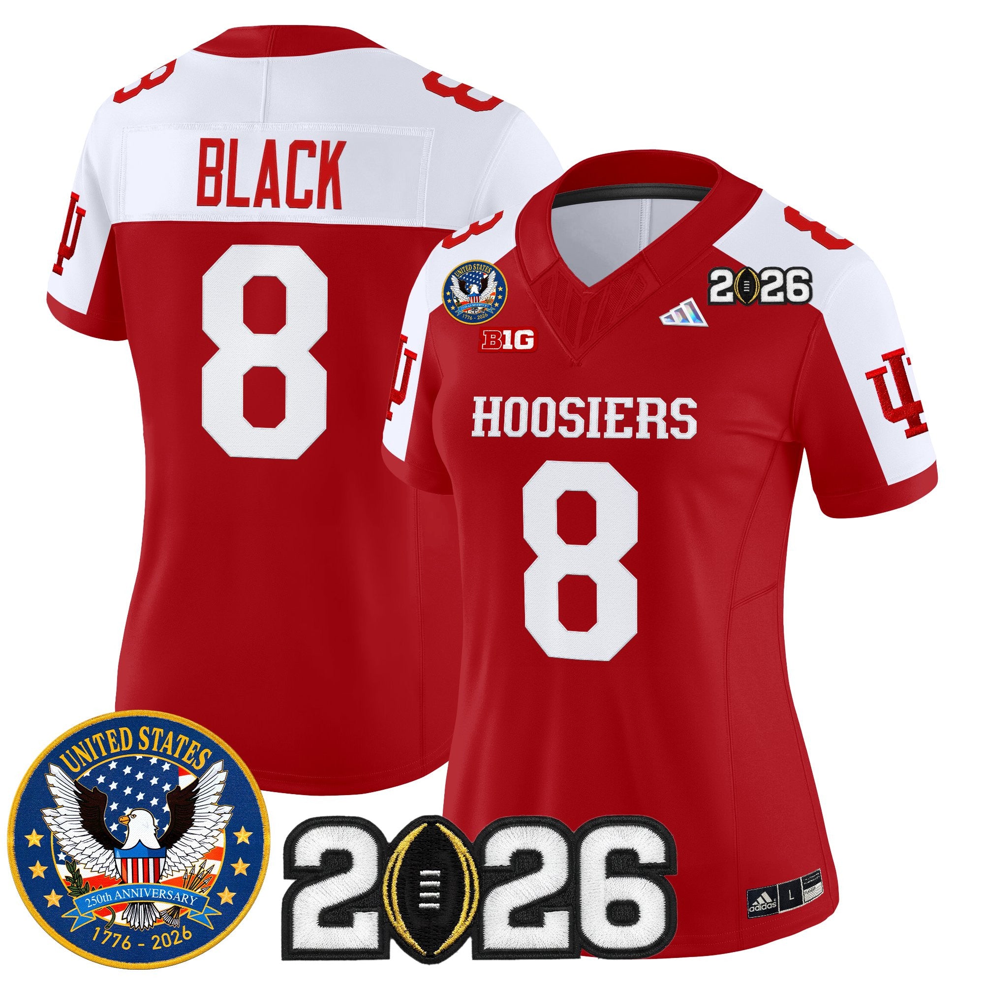 Women's Indiana Hoosiers "United States 250th Anniversary Patch" Vapor Limited Jersey - All Stitched