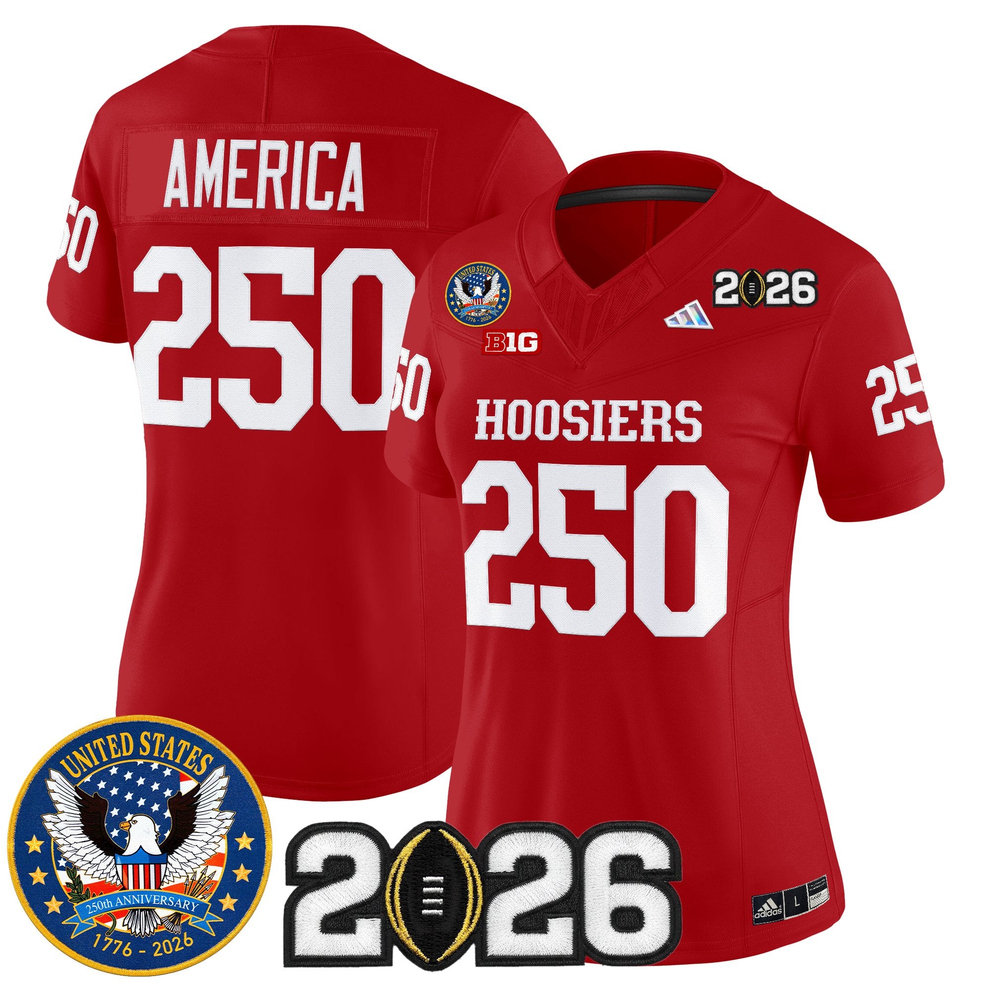 Women's Indiana Hoosiers "United States 250th Anniversary Patch" Vapor Limited Jersey - All Stitched