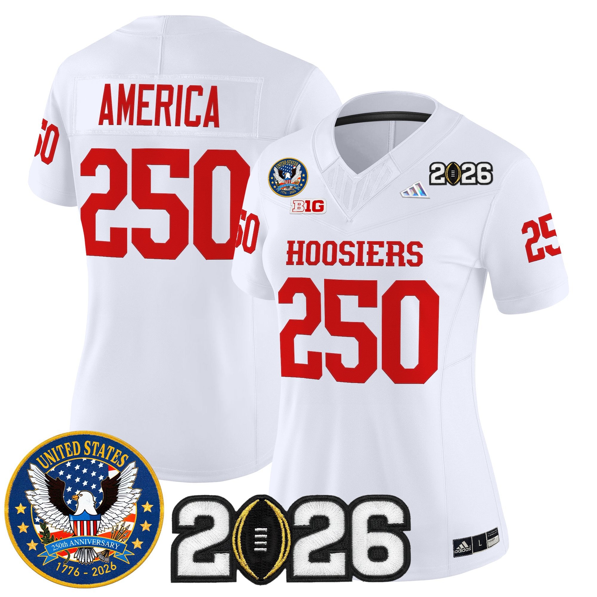 Women's Indiana Hoosiers "United States 250th Anniversary Patch" Vapor Limited Jersey - All Stitched