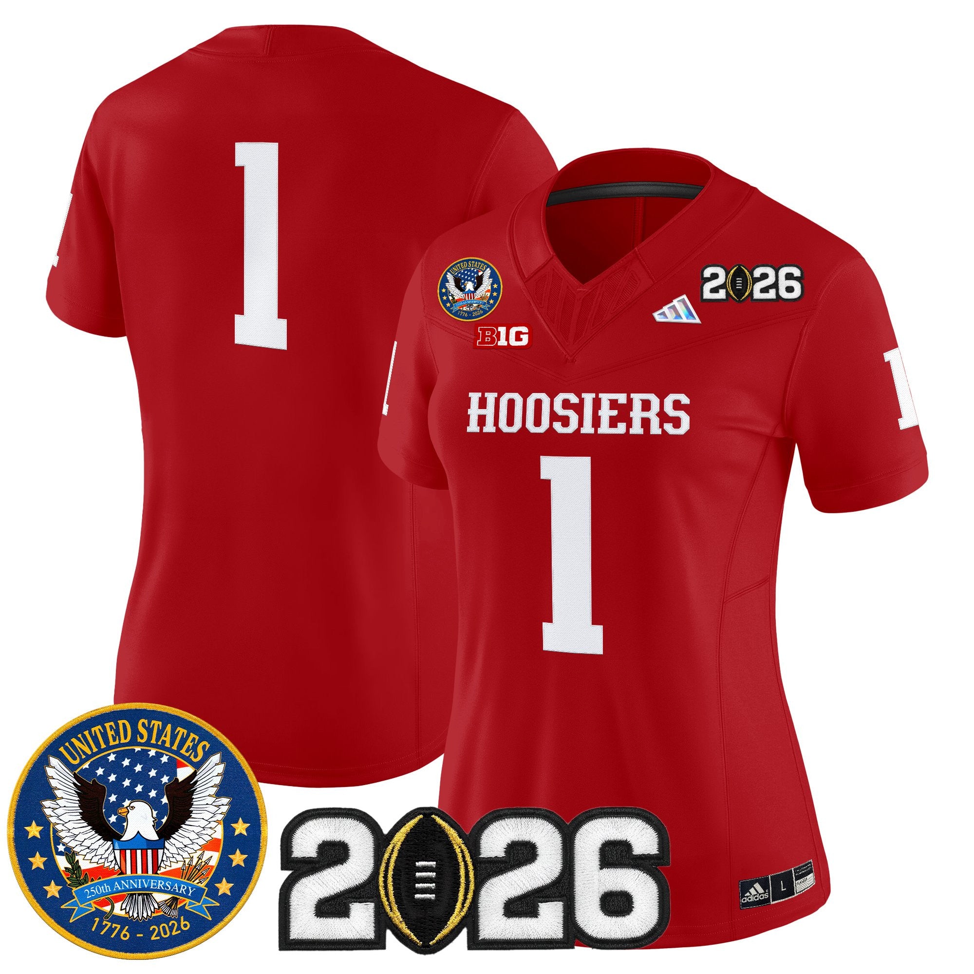 Women's Indiana Hoosiers "United States 250th Anniversary Patch" Vapor Limited Jersey - All Stitched
