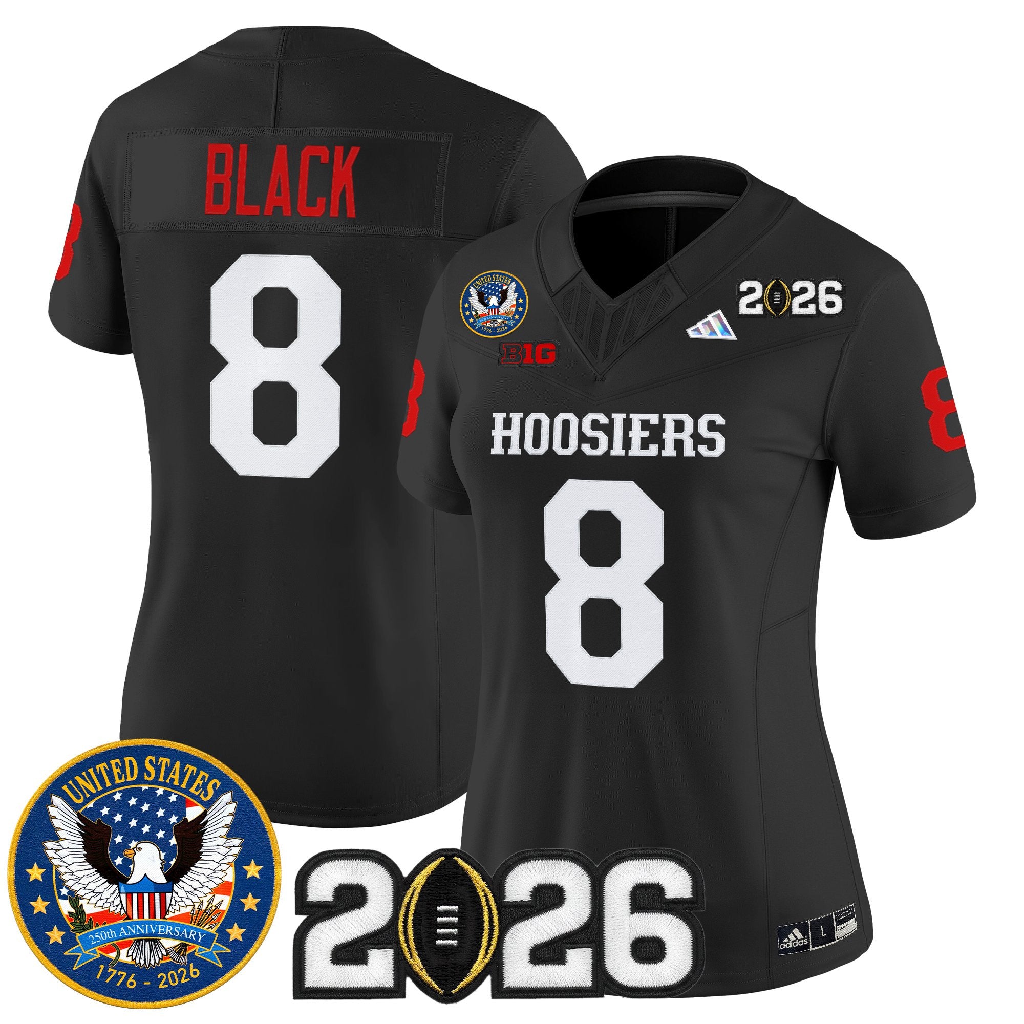 Women's Indiana Hoosiers "United States 250th Anniversary Patch" Vapor Limited Jersey - All Stitched