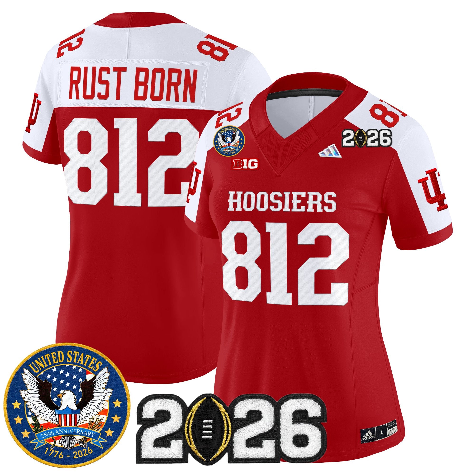 Women's Indiana Hoosiers "United States 250th Anniversary Patch" Vapor Limited Jersey - All Stitched
