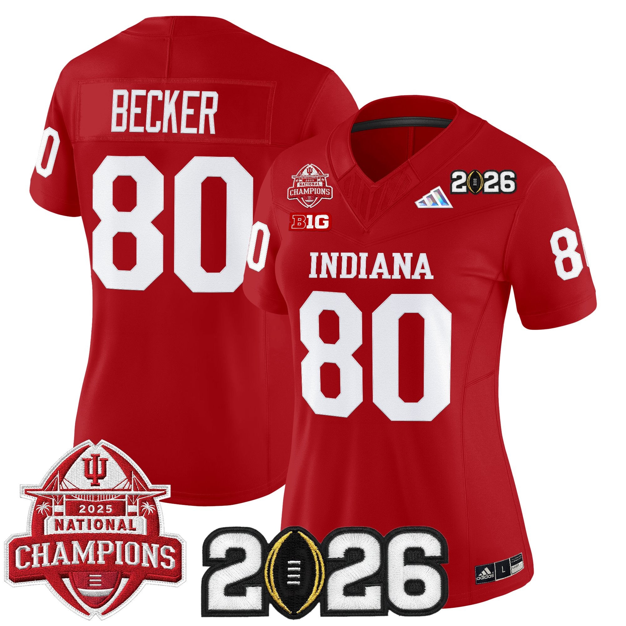Women's Indiana Hoosiers 2025 National Champions & 2026 CFP Final Patch Vapor Limited Jersey V2 - All Stitched
