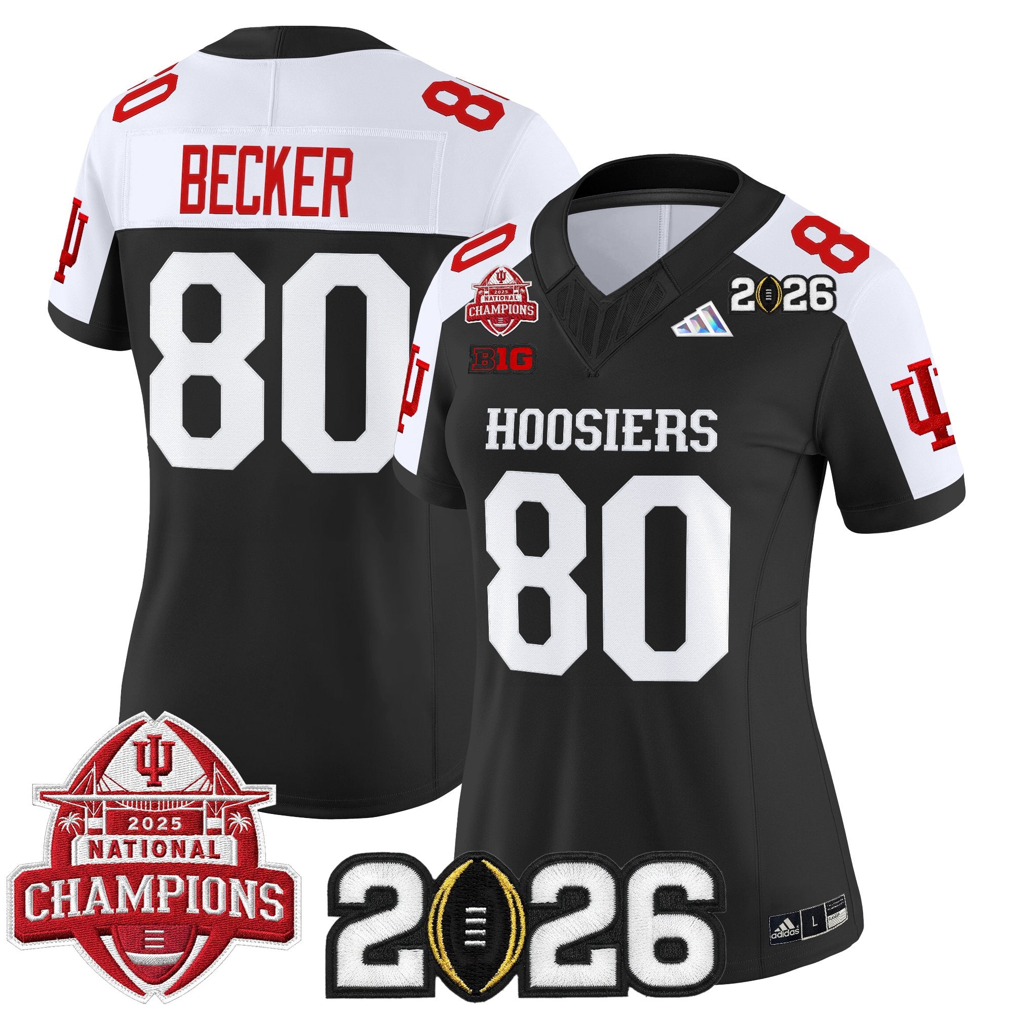 Women's Indiana Hoosiers 2025 National Champions & 2026 CFP Final Patch Vapor Limited Jersey V2 - All Stitched