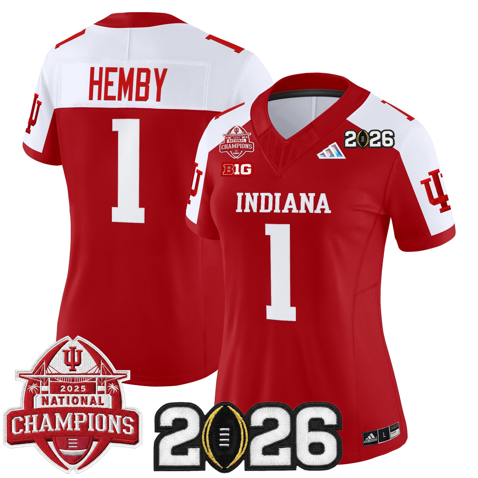 Women's Indiana Hoosiers 2025 National Champions & 2026 CFP Final Patch Vapor Limited Jersey V2 - All Stitched