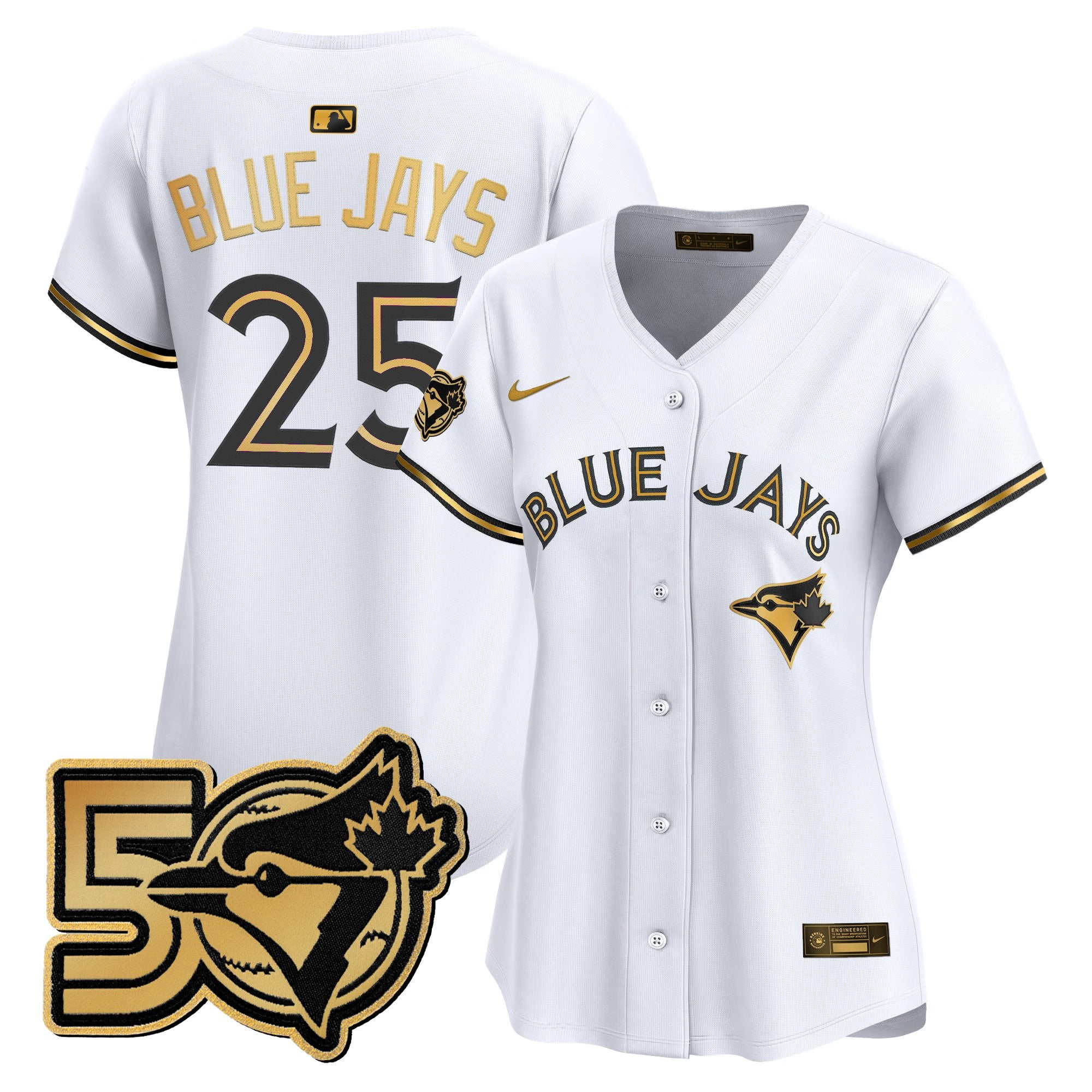 Women's Toronto Blue Jays 50 Seasons Patch Vapor Premier Limited Jersey - All Stitched