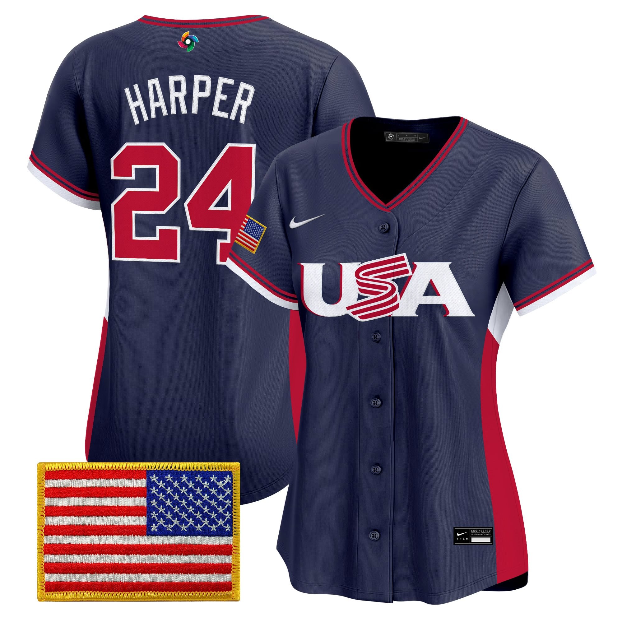 Women's Team USA World Baseball Classic Vapor Premier Jersey - All Stitched