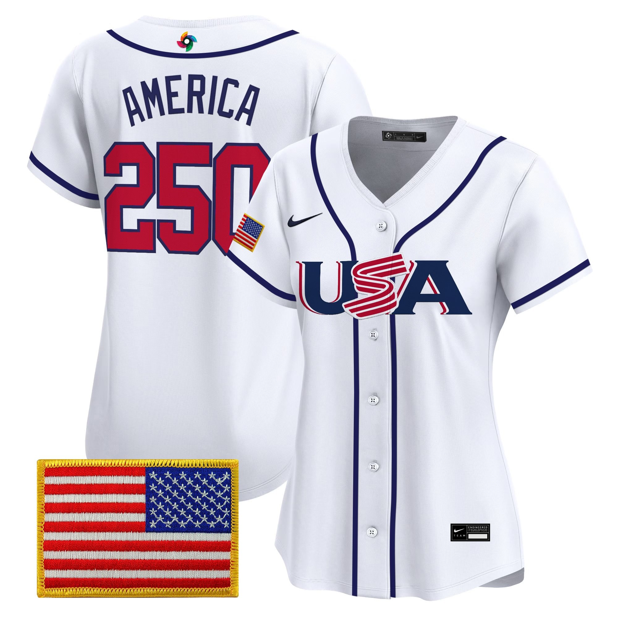 Women's Team USA World Baseball Classic Vapor Premier Jersey - All Stitched