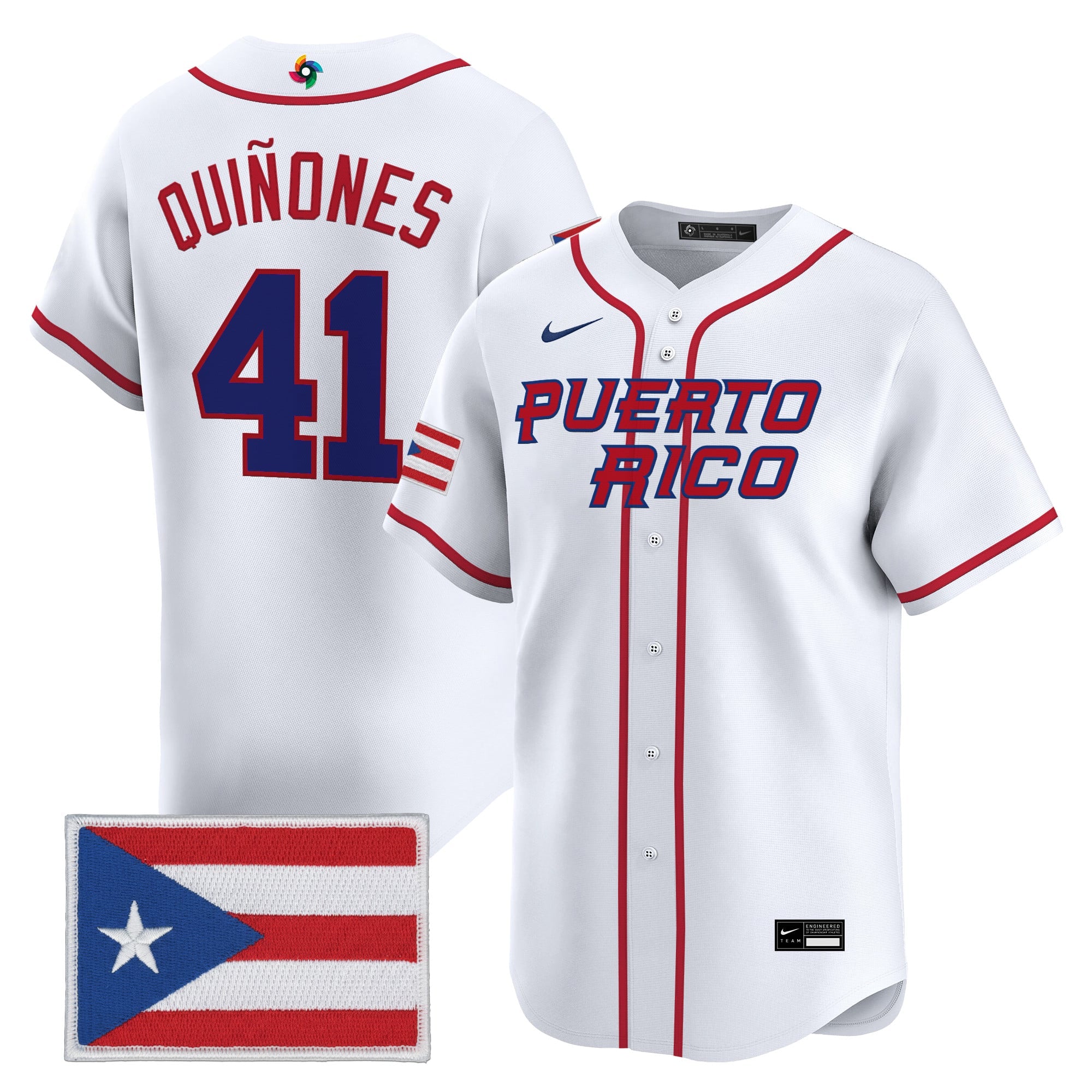 Men's Team Puerto Rico World Baseball Classic Vapor Premier Jersey - All Stitched