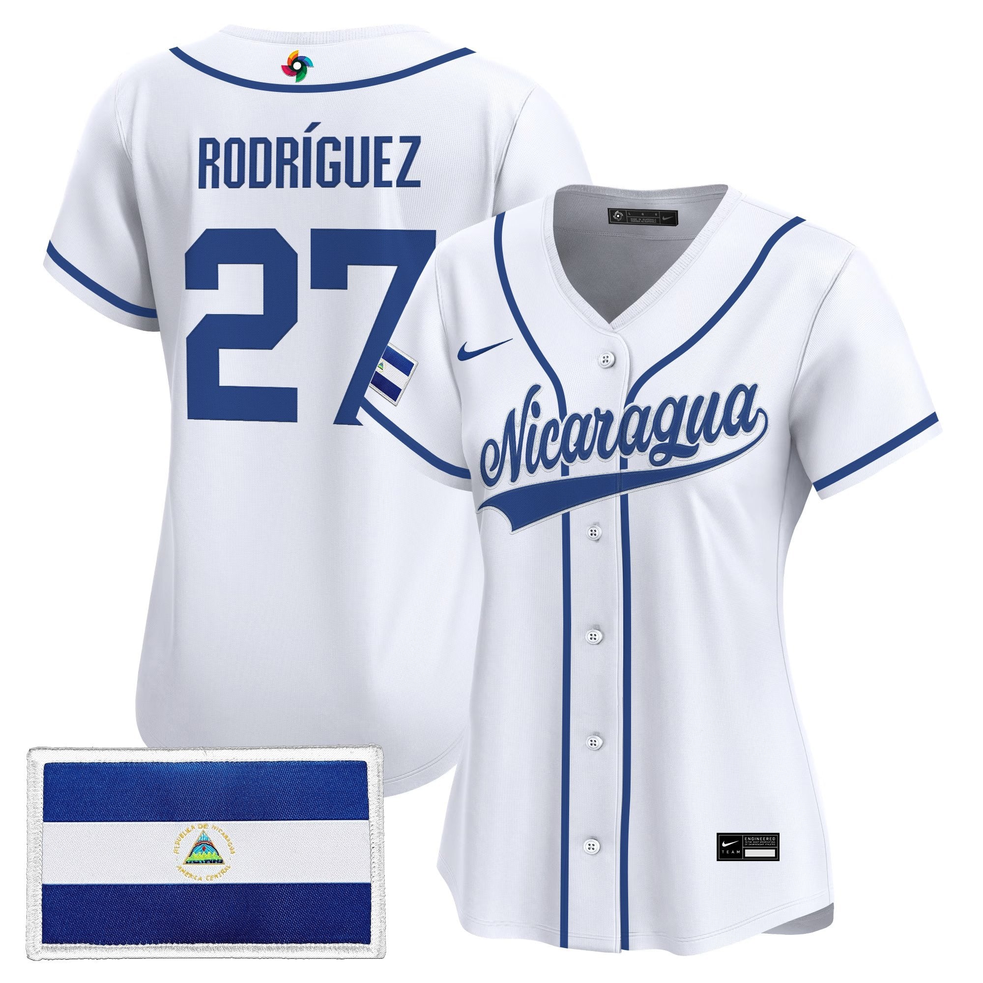 Women's Team Nicaragua 2026 World Baseball Classic Vapor Premier Jersey - All Stitched