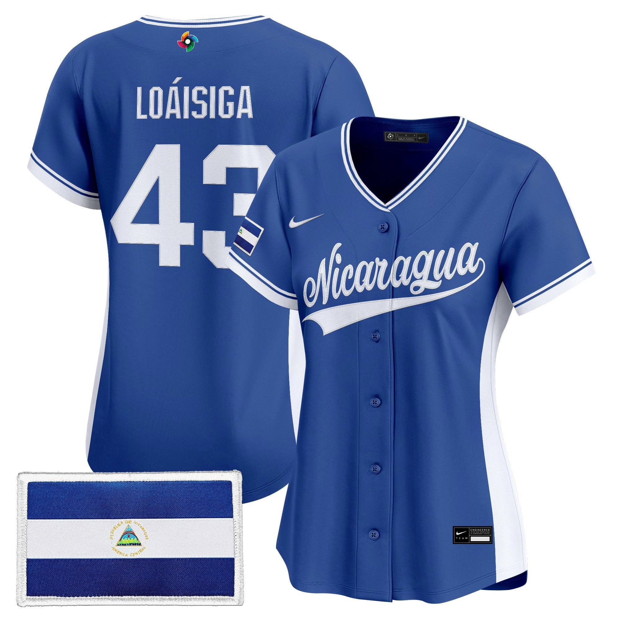 Women's Team Nicaragua 2026 World Baseball Classic Vapor Premier Jersey - All Stitched