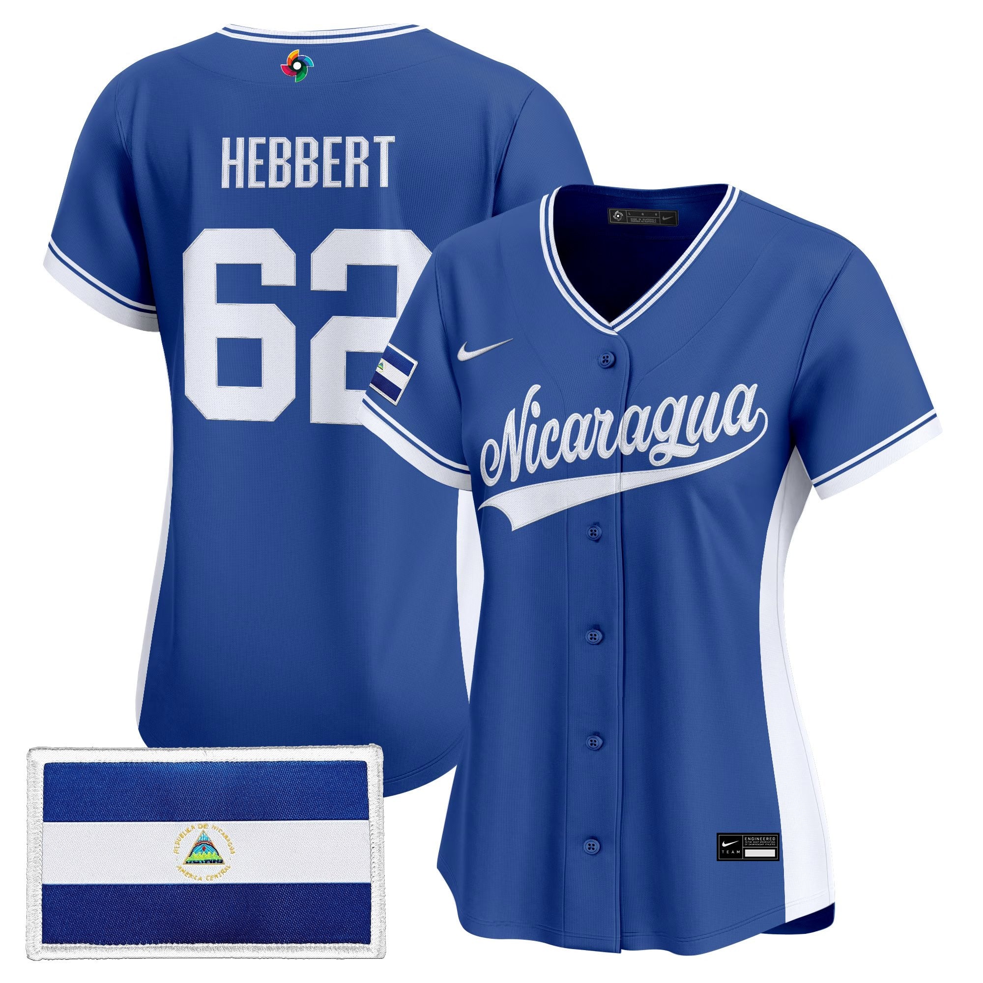 Women's Team Nicaragua 2026 World Baseball Classic Vapor Premier Jersey - All Stitched