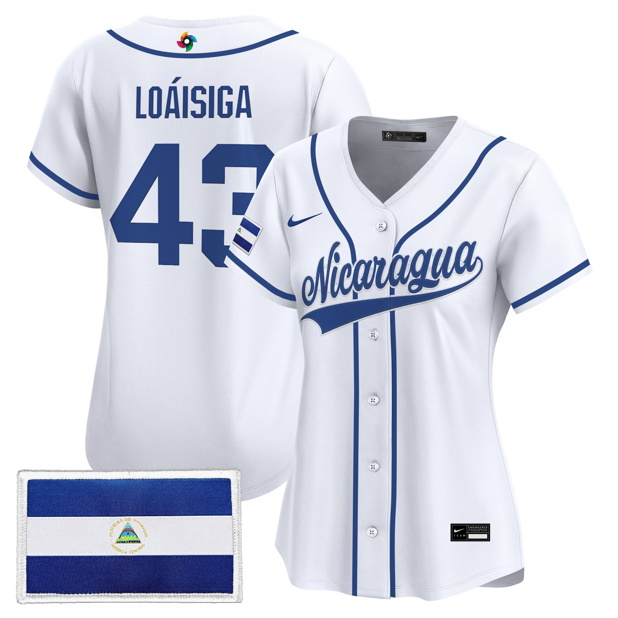 Women's Team Nicaragua 2026 World Baseball Classic Vapor Premier Jersey - All Stitched