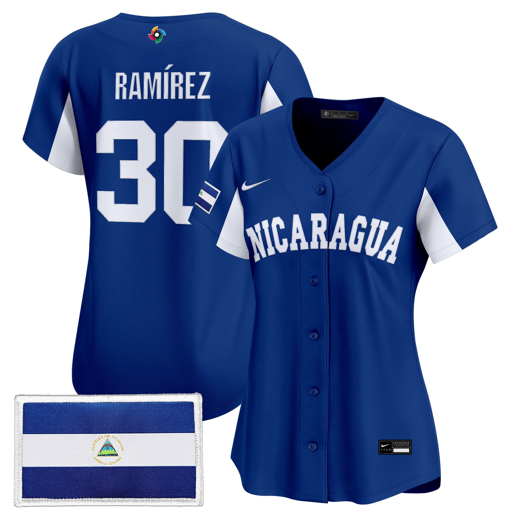 Women's Team Nicaragua 2026 World Baseball Classic Vapor Premier Jersey - All Stitched