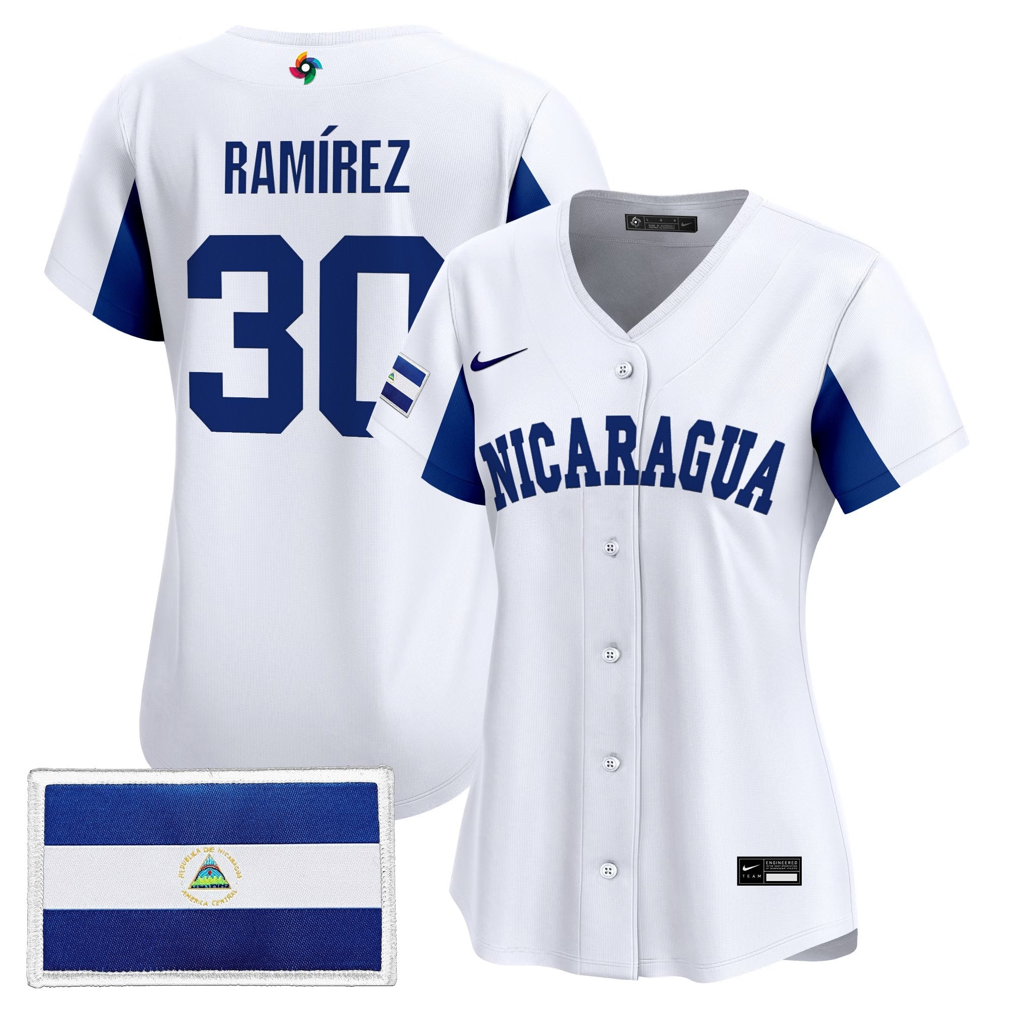 Women's Team Nicaragua 2026 World Baseball Classic Vapor Premier Jersey - All Stitched