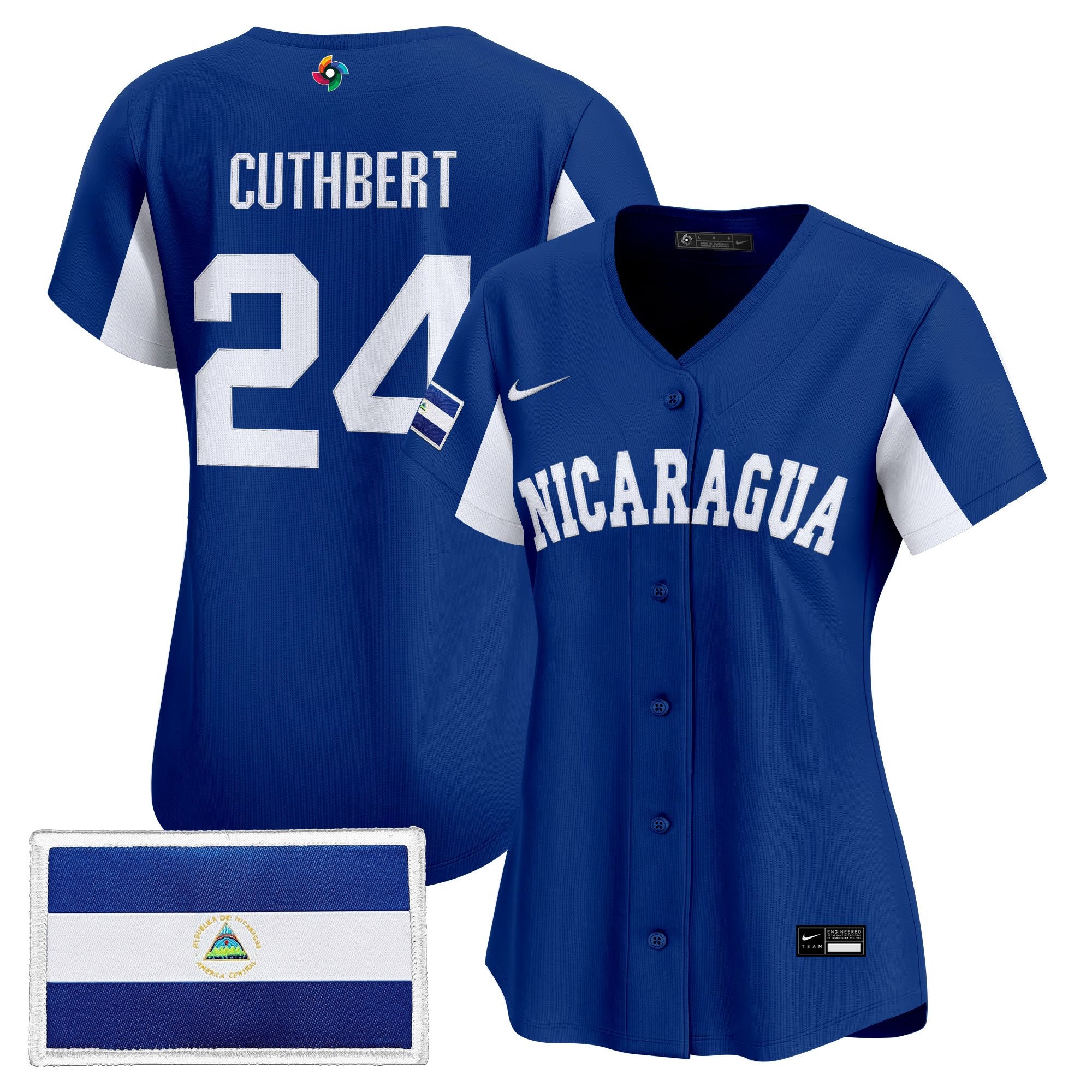 Women's Team Nicaragua 2026 World Baseball Classic Vapor Premier Jersey - All Stitched