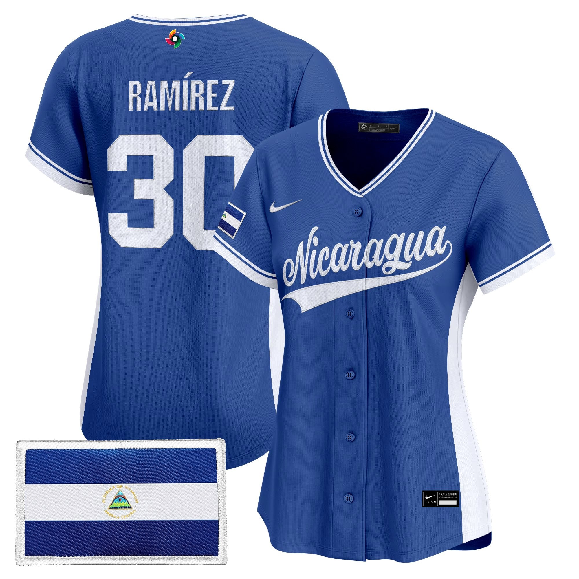 Women's Team Nicaragua 2026 World Baseball Classic Vapor Premier Jersey - All Stitched